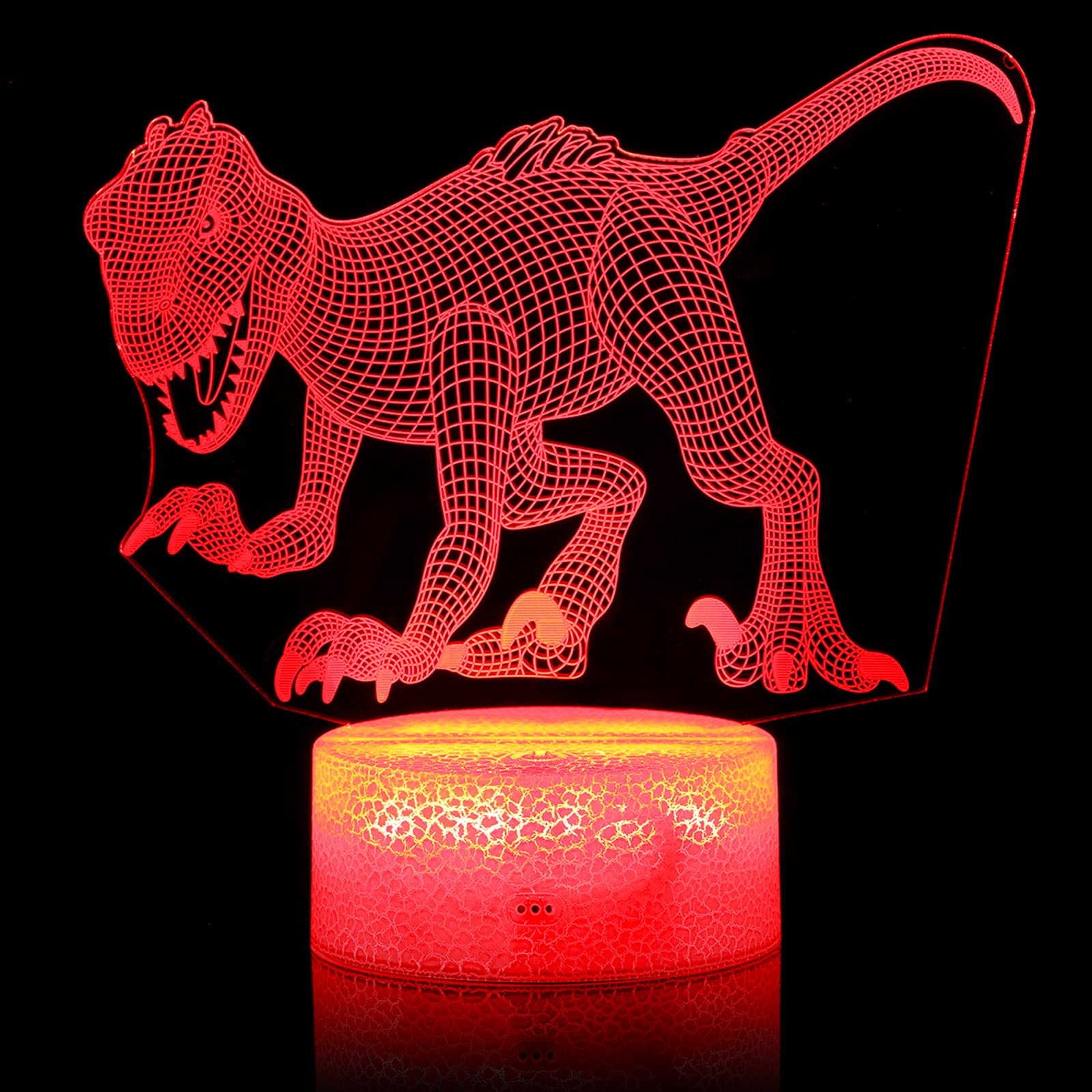 3D Dinosaur LED Night Light with Remote Control - 16 Color Changing Bedside Lamp for Kids, Christmas & Birthday Gifts - Perfect for Nursery Decor, Sleep Aid, and Children's Room Ambiance
