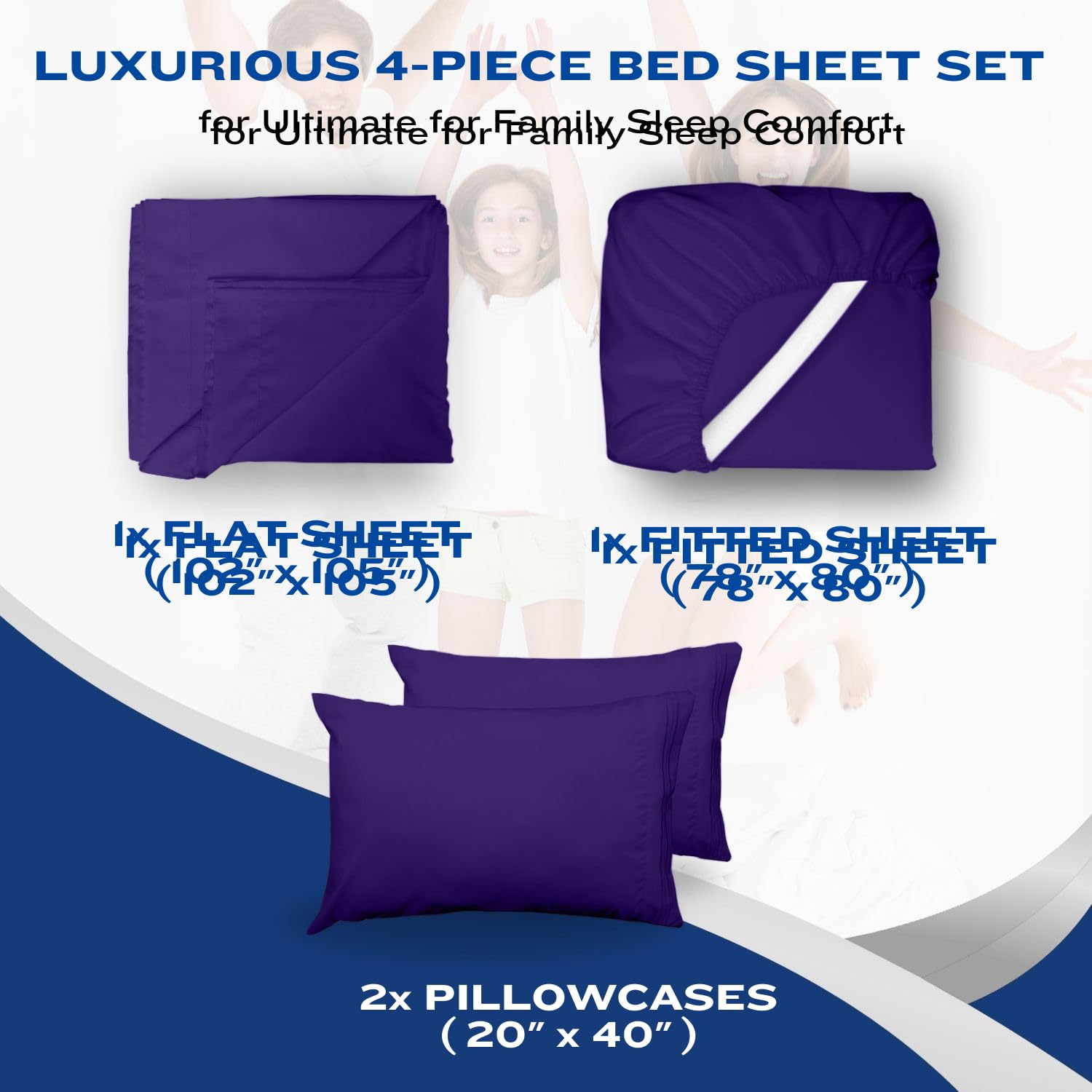 DREAMCARE Queen Size Cooling Bed Sheets Set - 4pc Deep Pocket Sheets up to 15