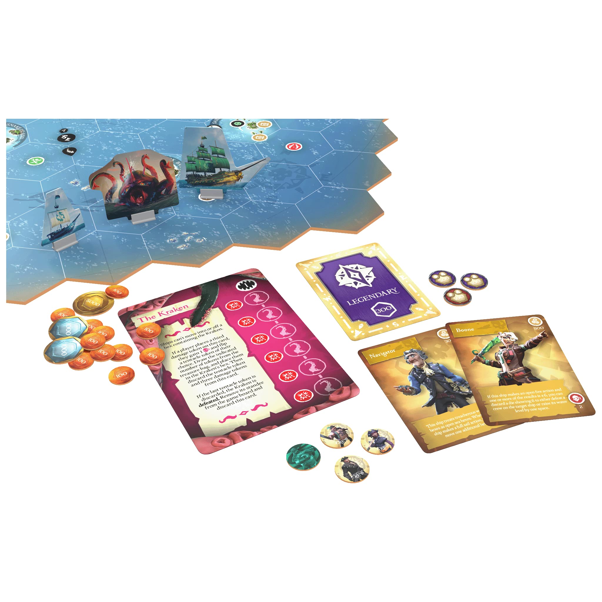 Sea of Thieves Board Game - 2-4 Players, 90-120 Min for Family Game Night - Teens & Adults 14+ - Pirate Adventure Game for Parties