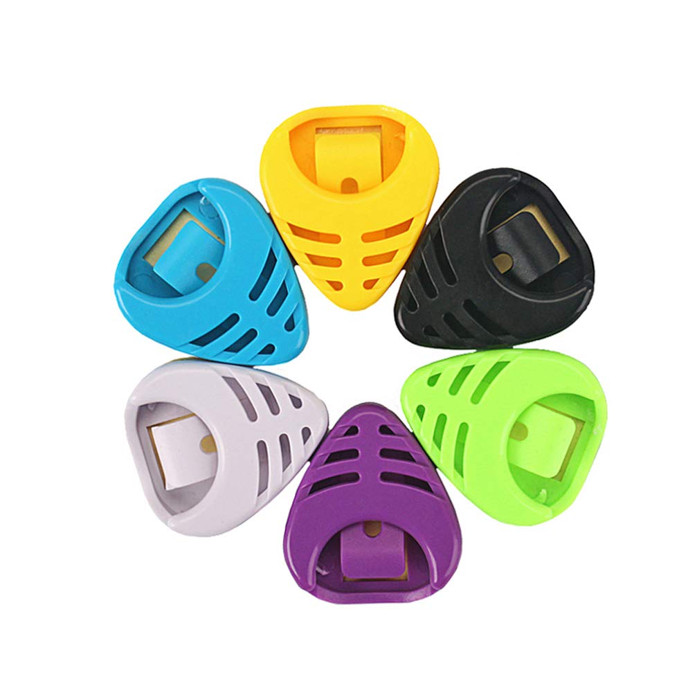 SUPVOX 6-Piece Guitar Pick Holder Strap - Easy to Install Adhesive Backing for Acoustic, Electric, Bass & Ukulele - Perfect for Musicians, Performances & Practice Sessions