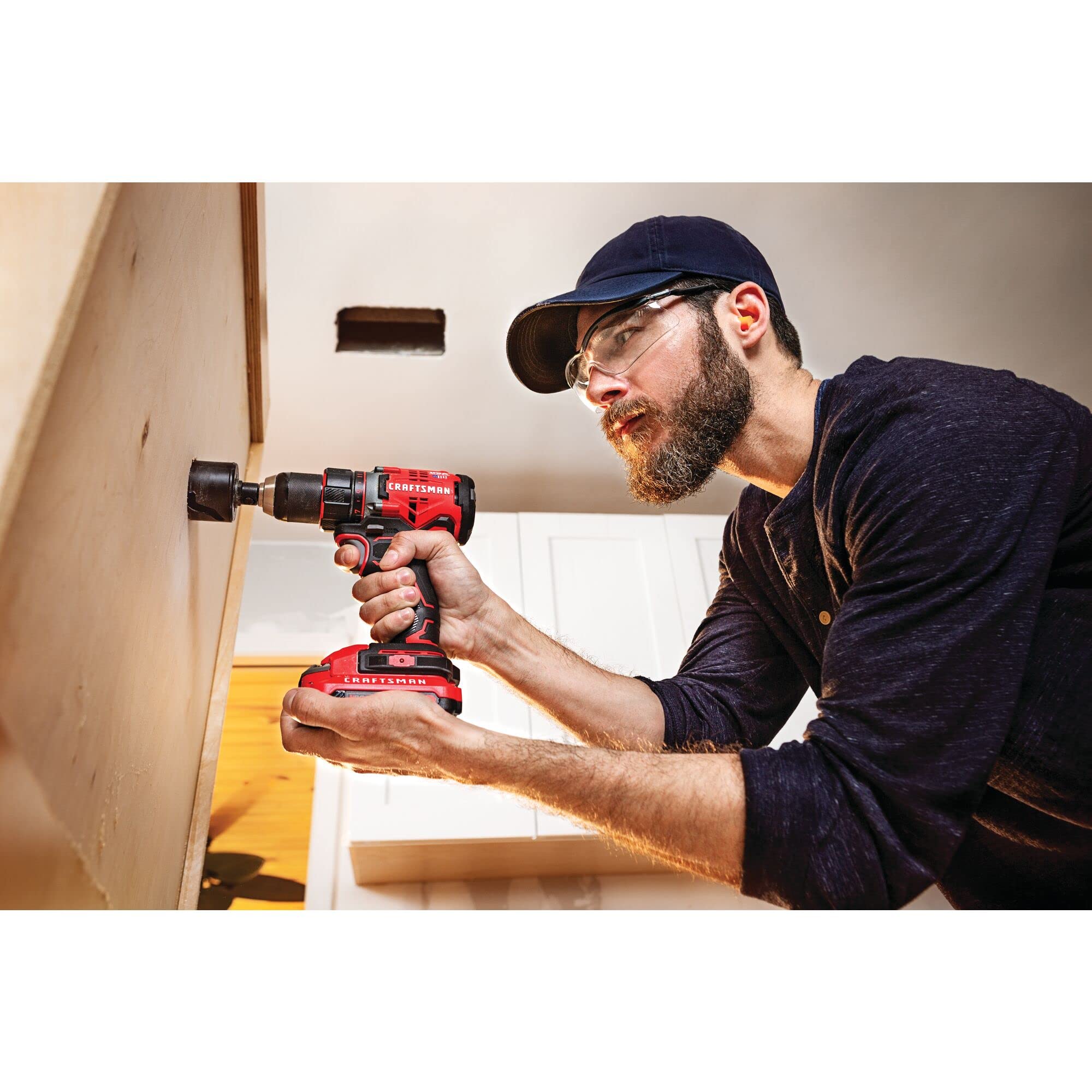 CRAFTSMAN 20V MAX Cordless Drill Driver with 1/2 Inch Keyless Chuck - Includes 2 Batteries & Charger (CMCD720D2) - Perfect for DIY Projects, Home Repairs & Construction Work