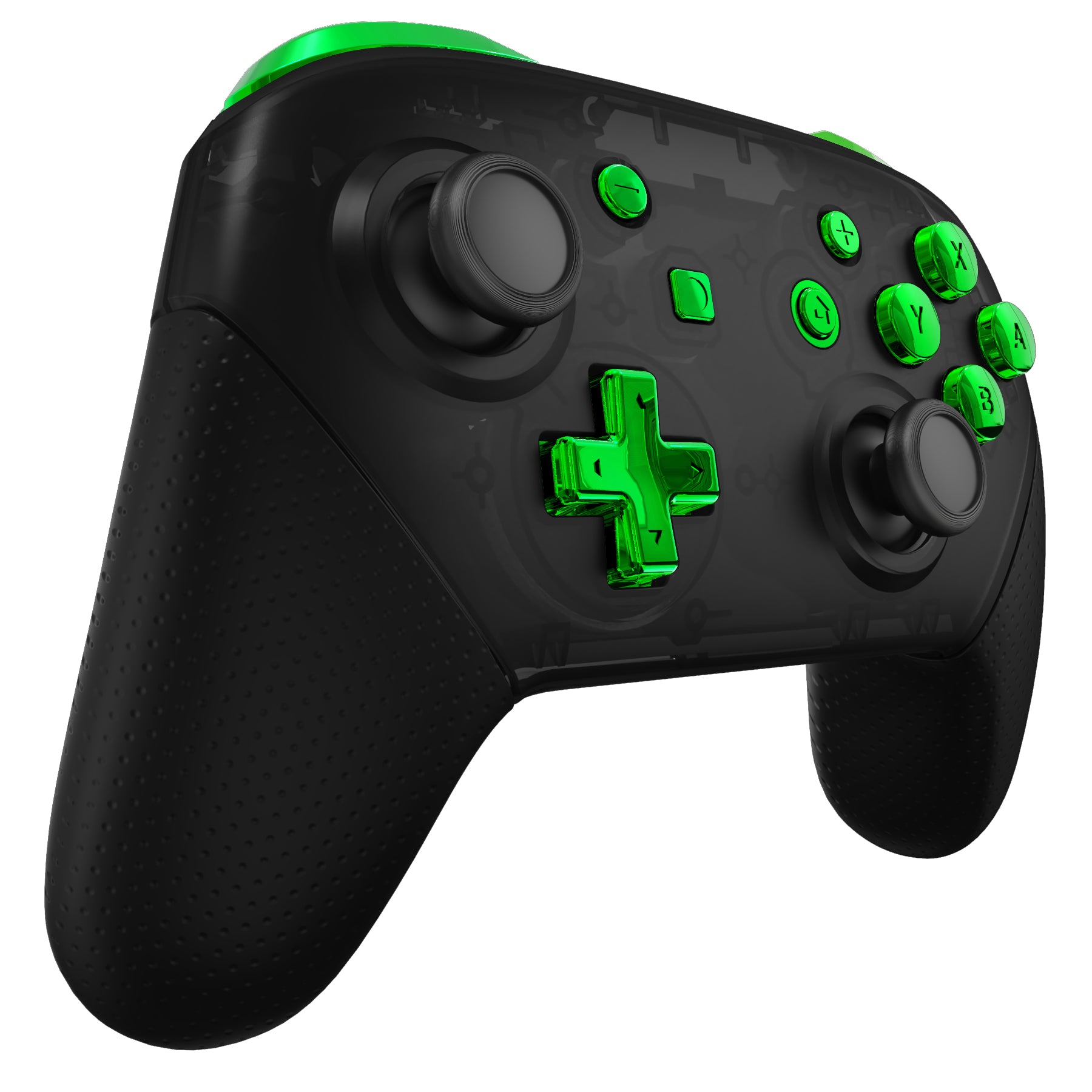 eXtremeRate DIY Replacement Full Set Buttons for Nintendo Switch Pro Controller - Chrome Green (KRD406) | Customize Your Gamepad for Enhanced Gaming Experience