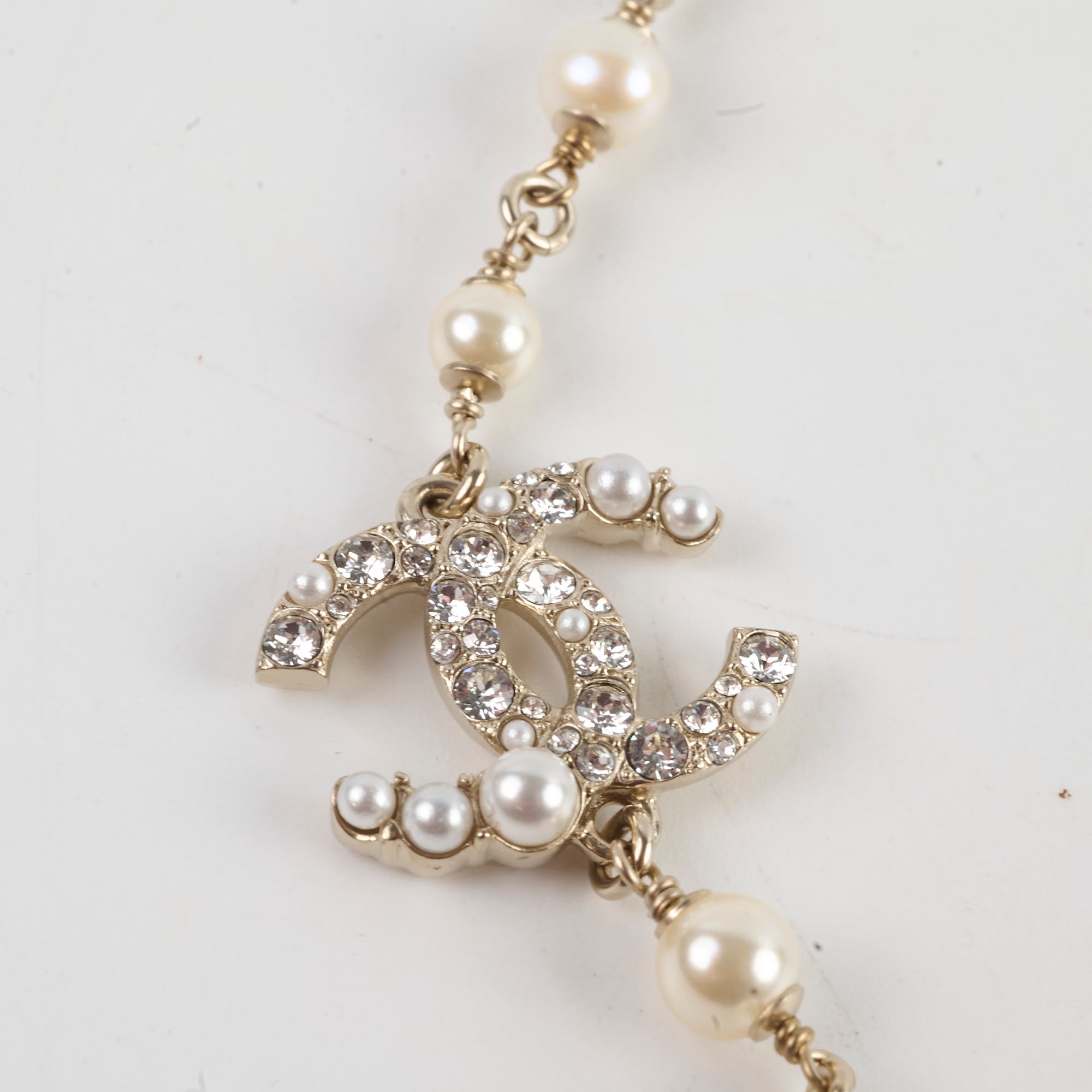 Chanel Long Pearl CC Crystal Necklace - Elegant Luxury Jewelry for Women, Perfect for Parties, Weddings & Special Occasions