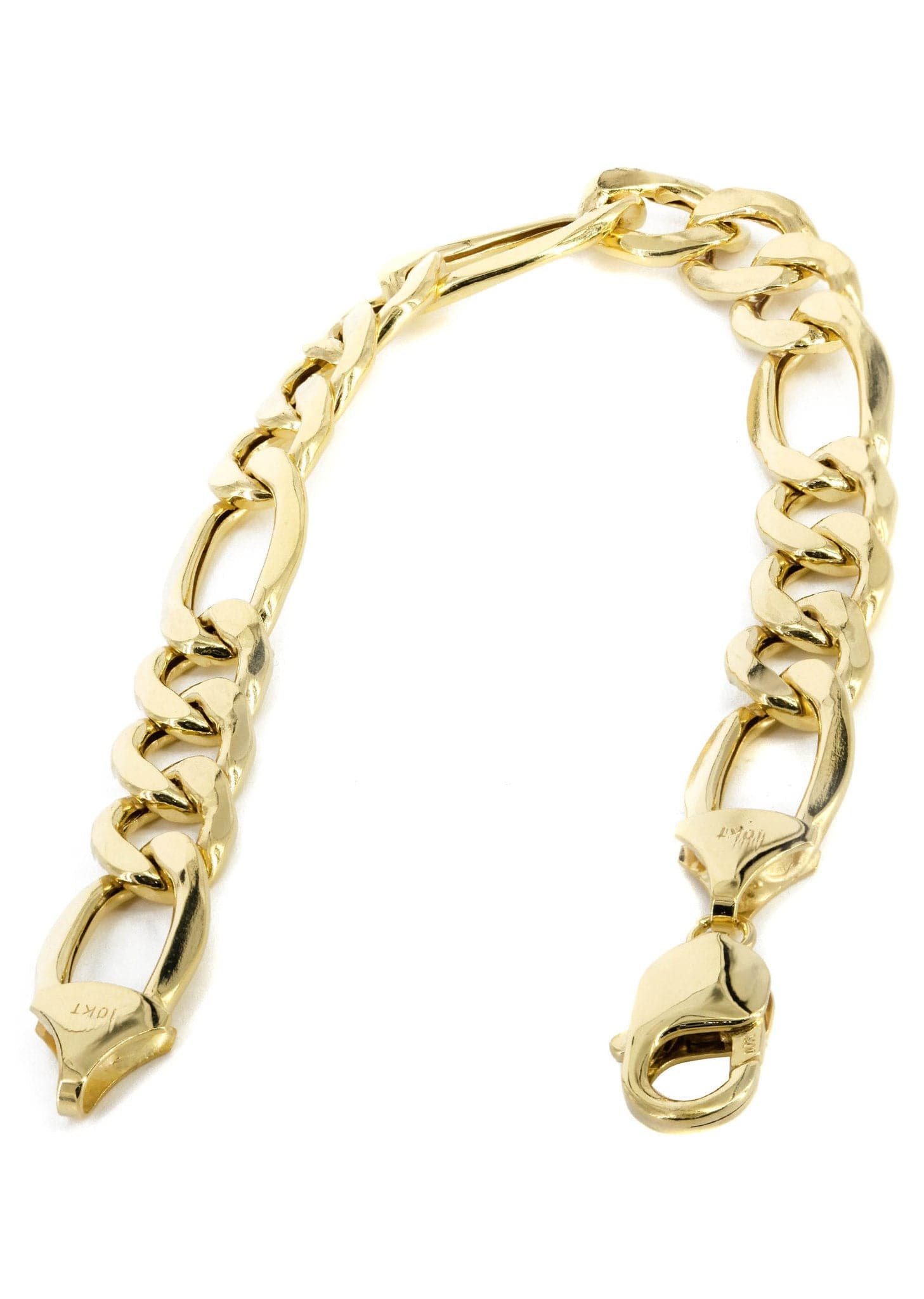 14K Gold Figaro Chain Bracelet for Women - Durable Semi-Solid Link Design - Perfect for Everyday Wear, Gifts & Special Occasions