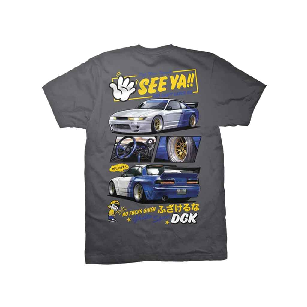 DGK See Ya Short Sleeve T-Shirt for Men - Charcoal Gray Casual Streetwear Tee - Perfect for Skateboarding, Street Fashion & Everyday Wear