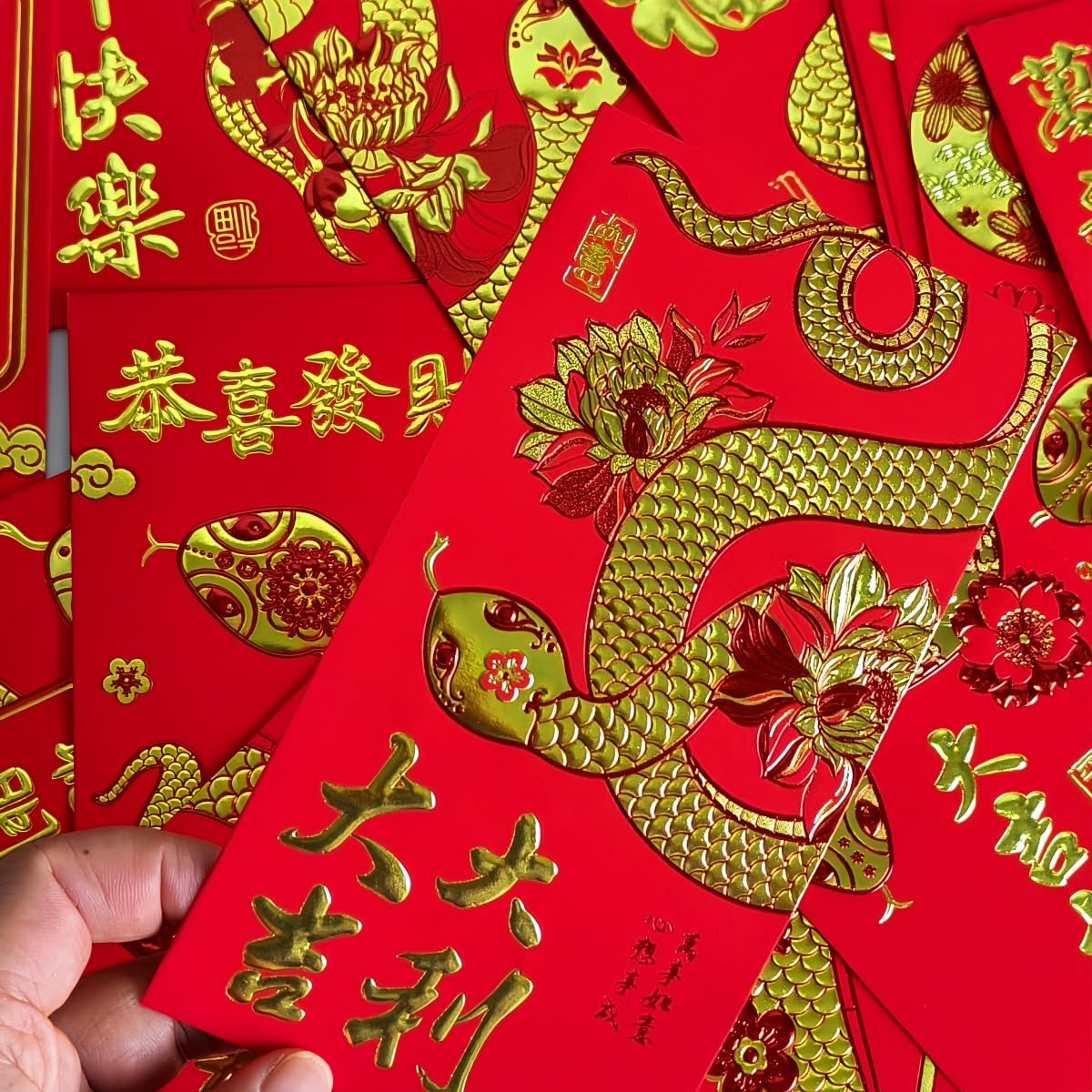2025 Chinese New Year Red Envelopes - 24pcs Snake Year Lucky Money Packets with Foil Embossing | Traditional Hong Bao for Lunar New Year Gifts, Wedding Celebrations & Spring Festival Decorations | Perfect for Family Reunions, Birthday Wishes and Fortune Giving