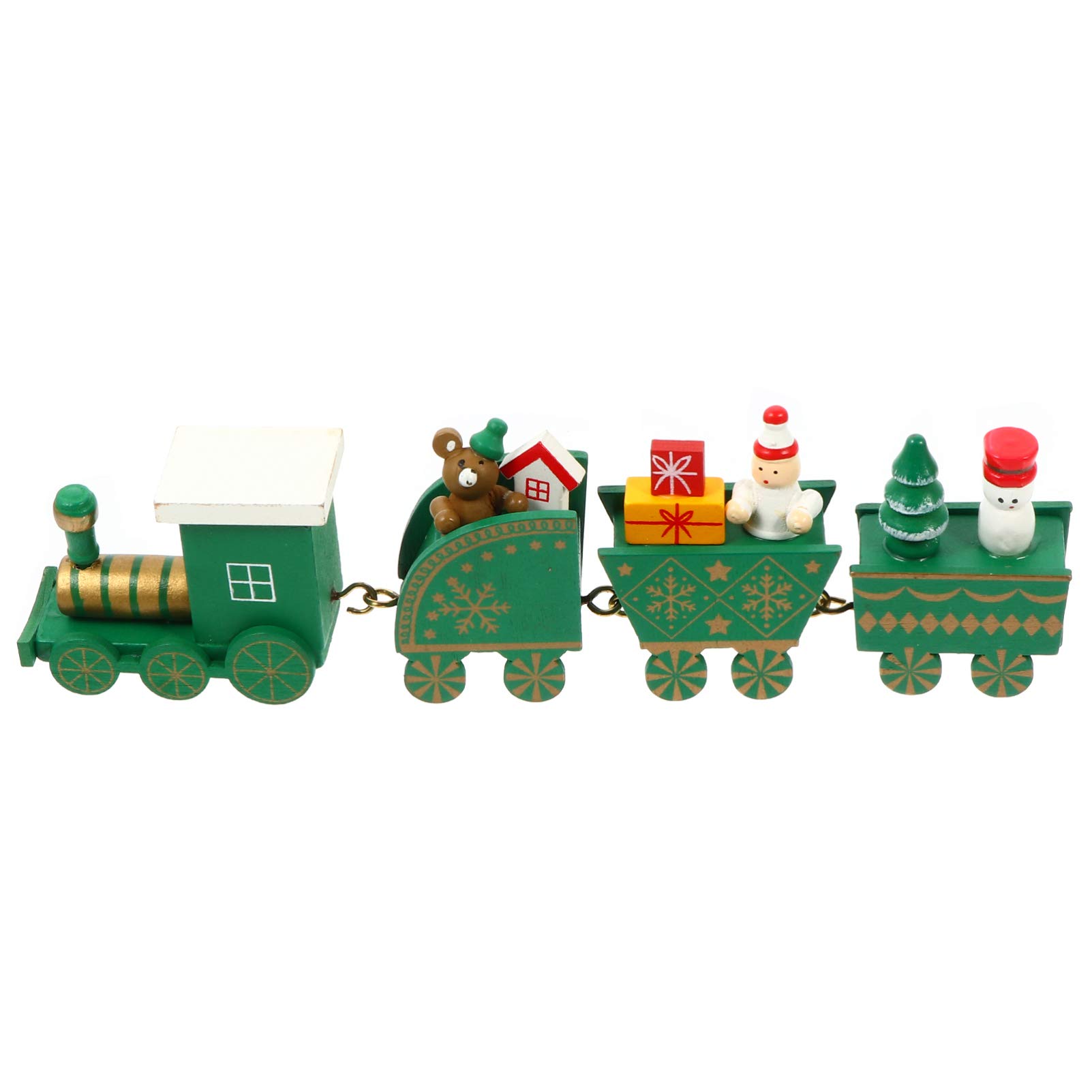 Kisangel Wooden Christmas Train Toy Set - Mini Holiday Decor for Kids, Party & Home Decoration - Perfect Gift for Christmas Tree, Desktop Showcase & Festive Decorations