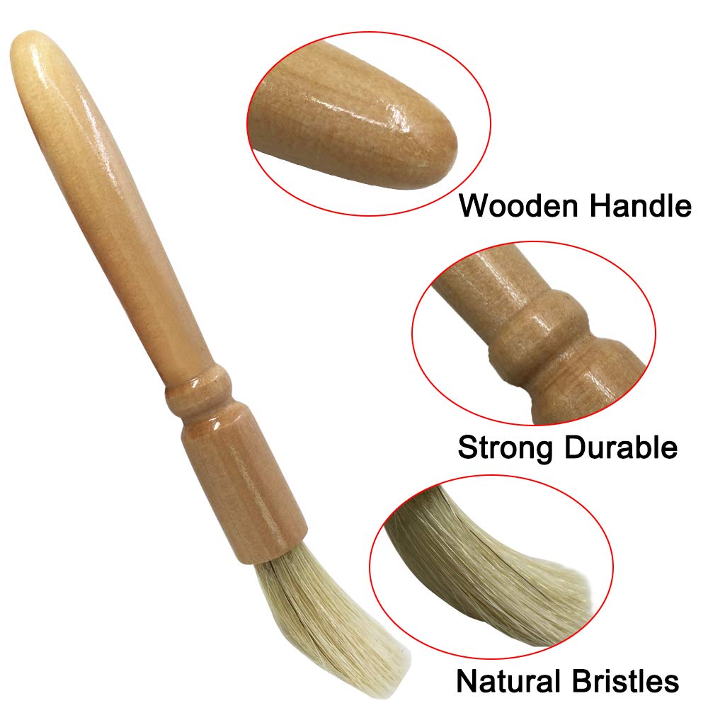 4-Pack Coffee Grinder Cleaning Brush Set - Wooden Bristle Brush for Coffee Grinders, Spice Mills & Pasta Makers (2 Sizes) - Perfect for Kitchen, Coffee Shops & Home Brewing