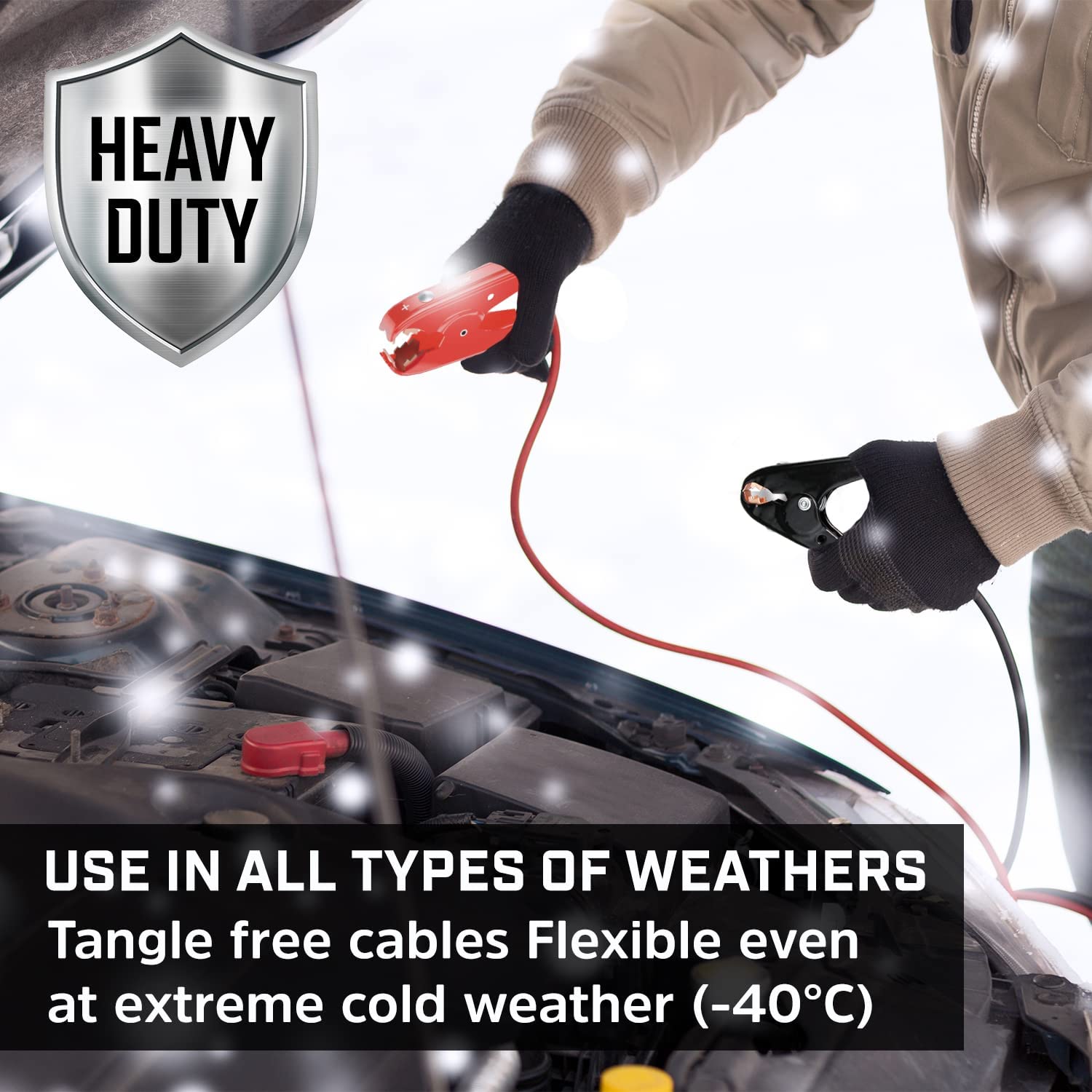 Energizer 30ft 1 Gauge 800A Heavy Duty Jumper Cables with Quick Connect Plug - Permanent Installation Kit for Trucks & SUVs (Gas 8L/Diesel 6L Engines) - Emergency Car Jump Start, Roadside Assistance, Winter Battery Boosting
