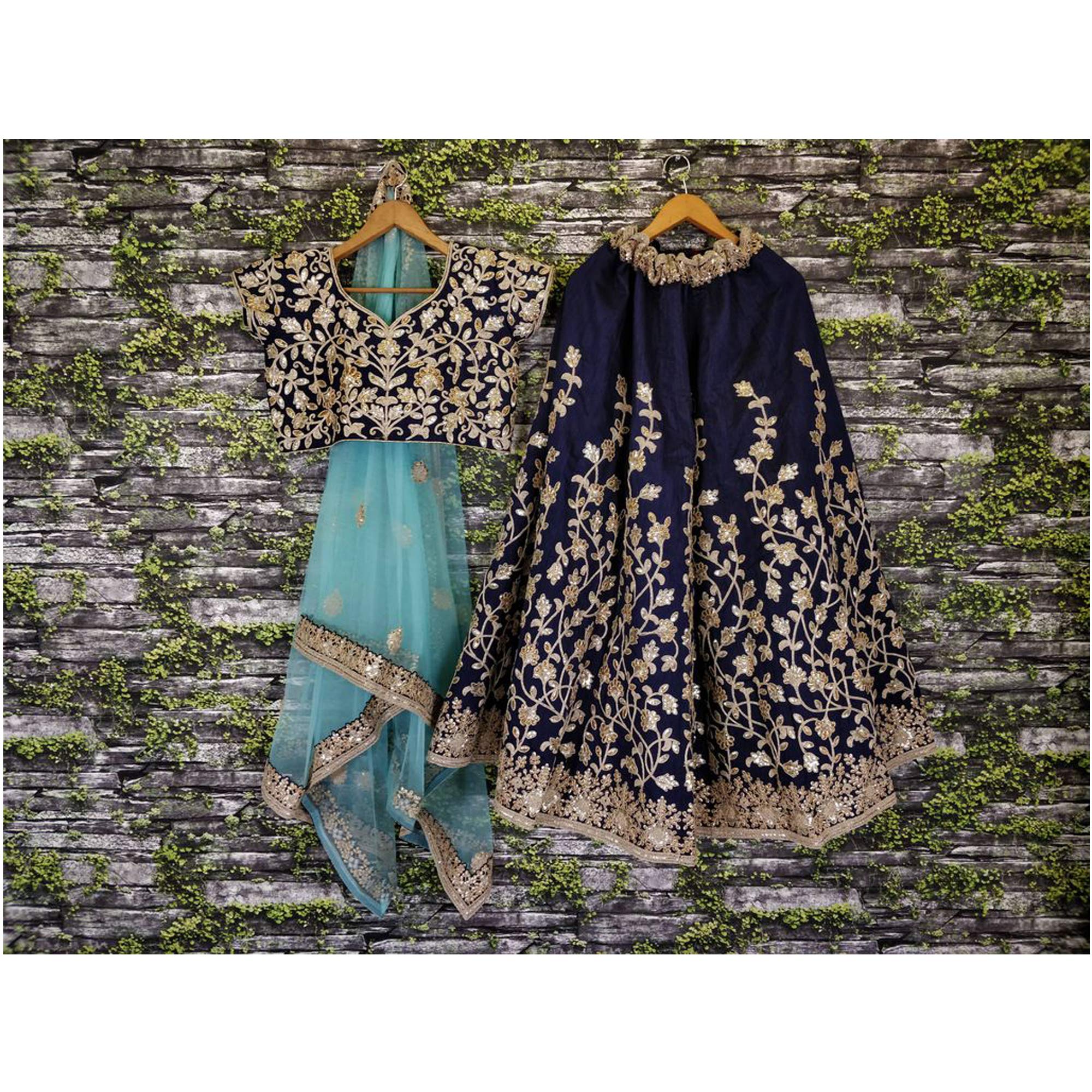 Elegant Women's Net Embroidery Lehenga Choli - Indian Semi-Stitched Lengha Choli for Weddings & Festivals | Pakistani Party Ghagra Dress for Women | Perfect for Diwali, Eid, and Special Occasions