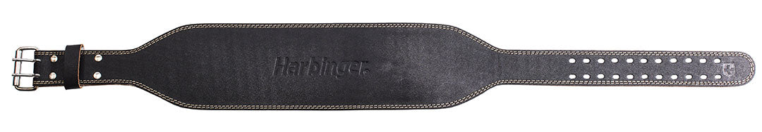 Harbinger 6-Inch Padded Leather Weightlifting Belt - Black | Heavy Duty Gym Belt for Powerlifting, CrossFit & Strength Training