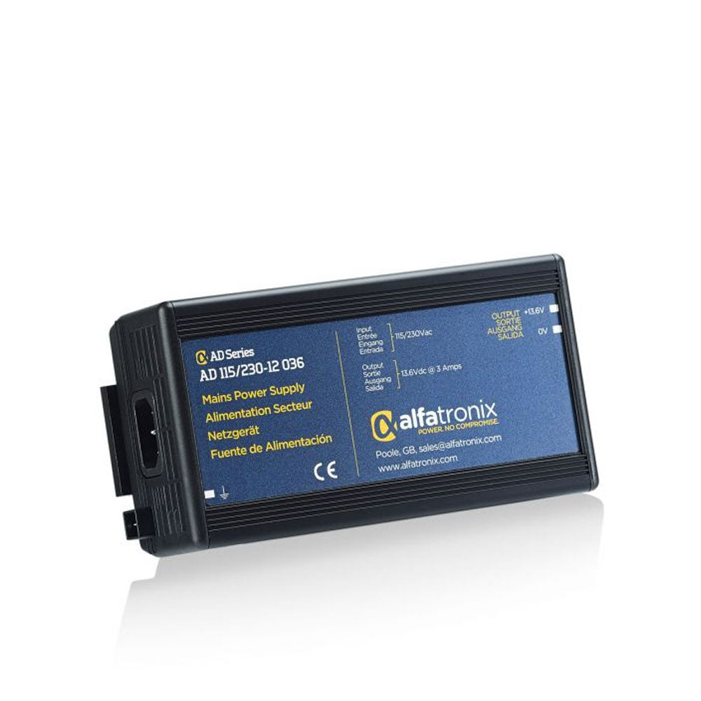 Alfatronix AD Series 12V 36W (3A) Power Supply - 115V/230V AC to DC Converter for LED Lighting, CCTV Cameras & Industrial Equipment