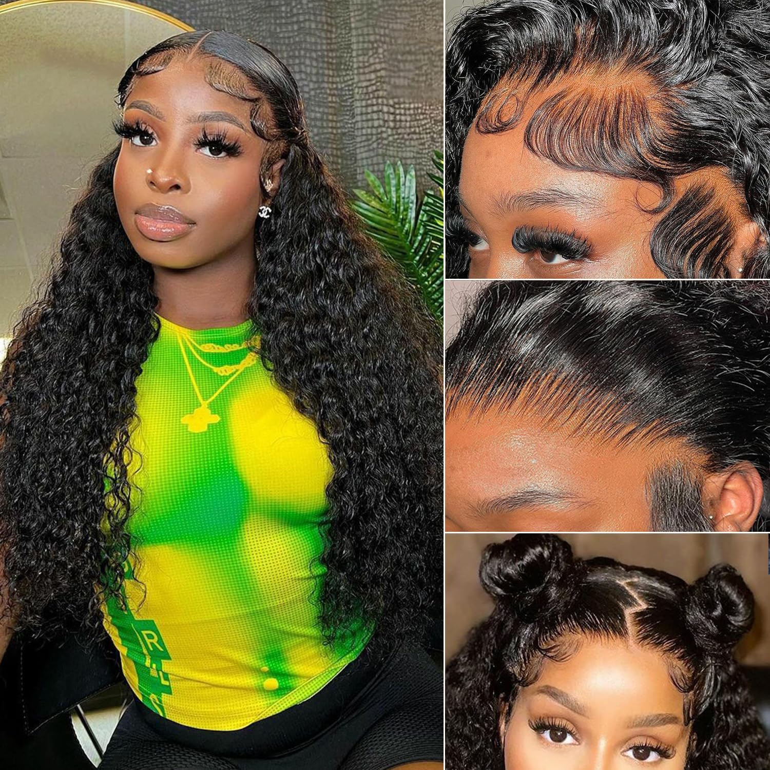 26 Inch Kinky Curly Lace Front Wig Human Hair 13x4 - Glueless Wear & Go Pre-Plucked with Baby Hair - HD Deep Jerry Curly Wave Lace Frontal Wigs 150% Density - Perfect for Daily Wear, Cosplay, and Special Occasions