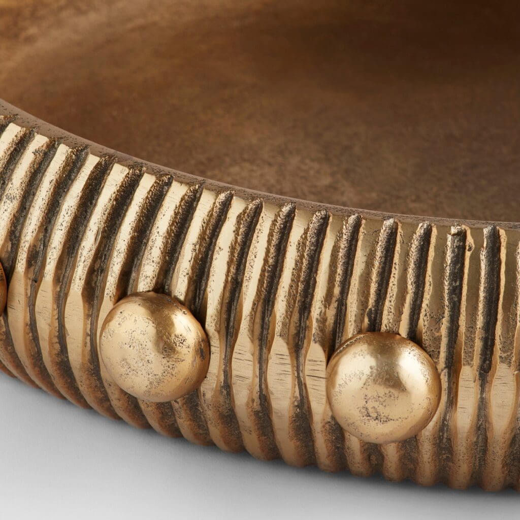Cyan Design 11699 Small Antique Brass Batten Tray - Elegant Serving Tray for Dining, Kitchen, or Home Decor