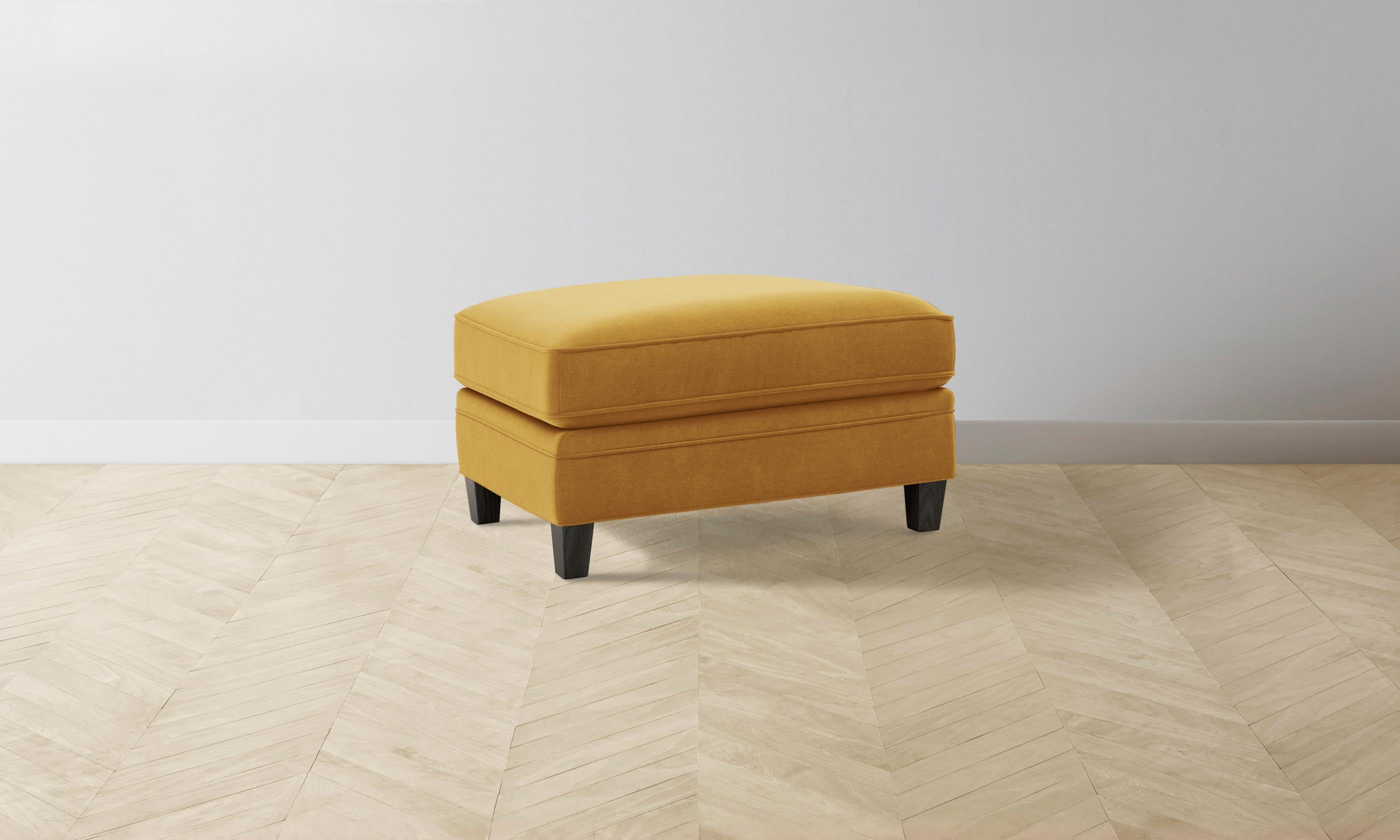 Luxury Carmine Mohair Ottoman in Amber - Perfect for Living Room, Bedroom & Home Decor