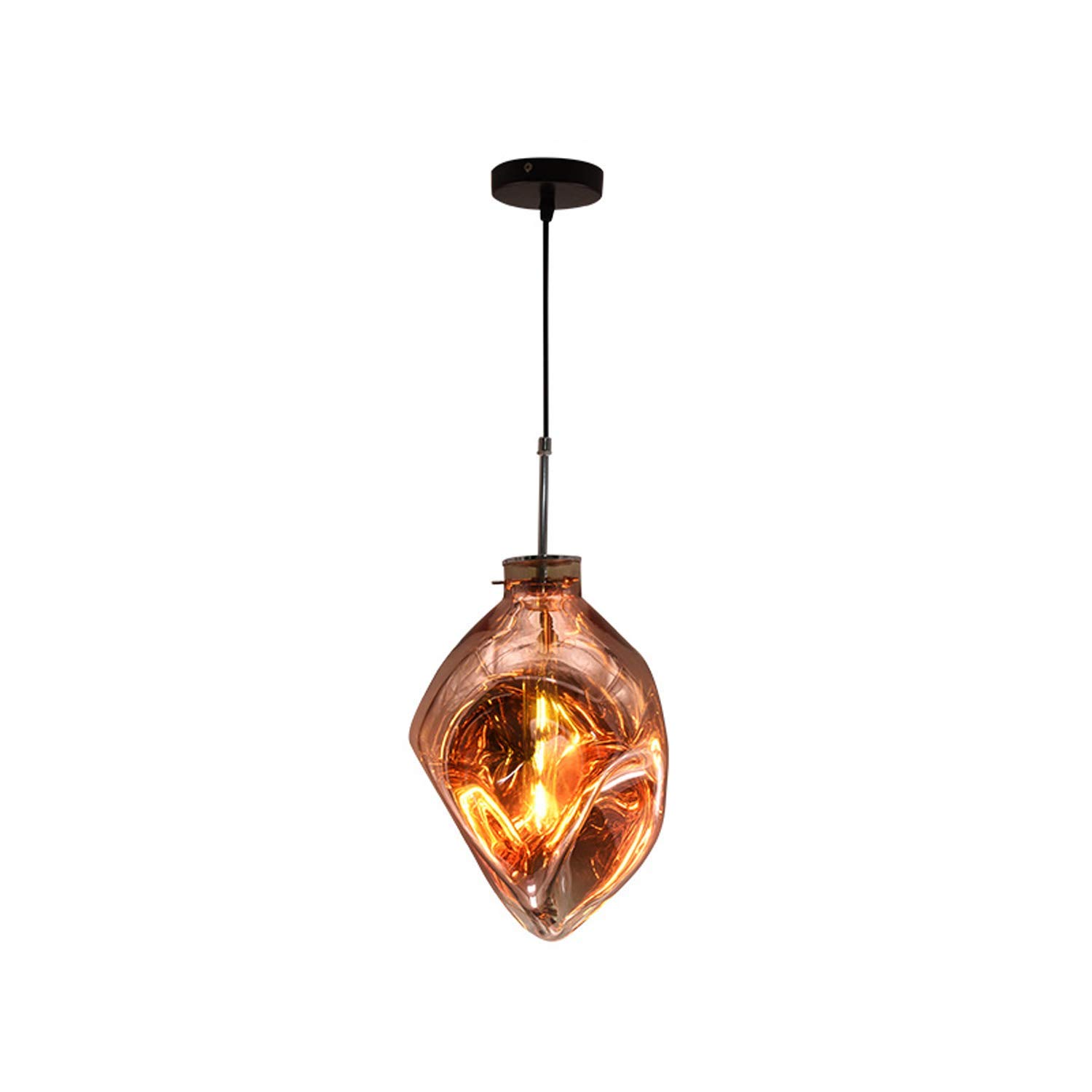 Nordic Modern Glass Pendant Light - E27 Socket 110V/220V - Creative Living Room, Cafe, Restaurant & Bar Lighting - Dimmable Galvanized Chandelier for Home & Commercial Use