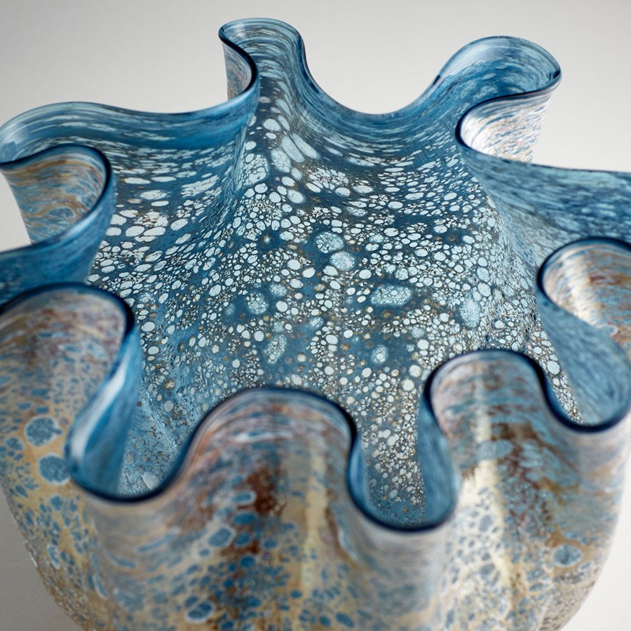 Cyan Design 10879 Meduse Vase - Large Blue Glass Vase for Home Decor, Wedding Centerpiece & Floral Arrangements
