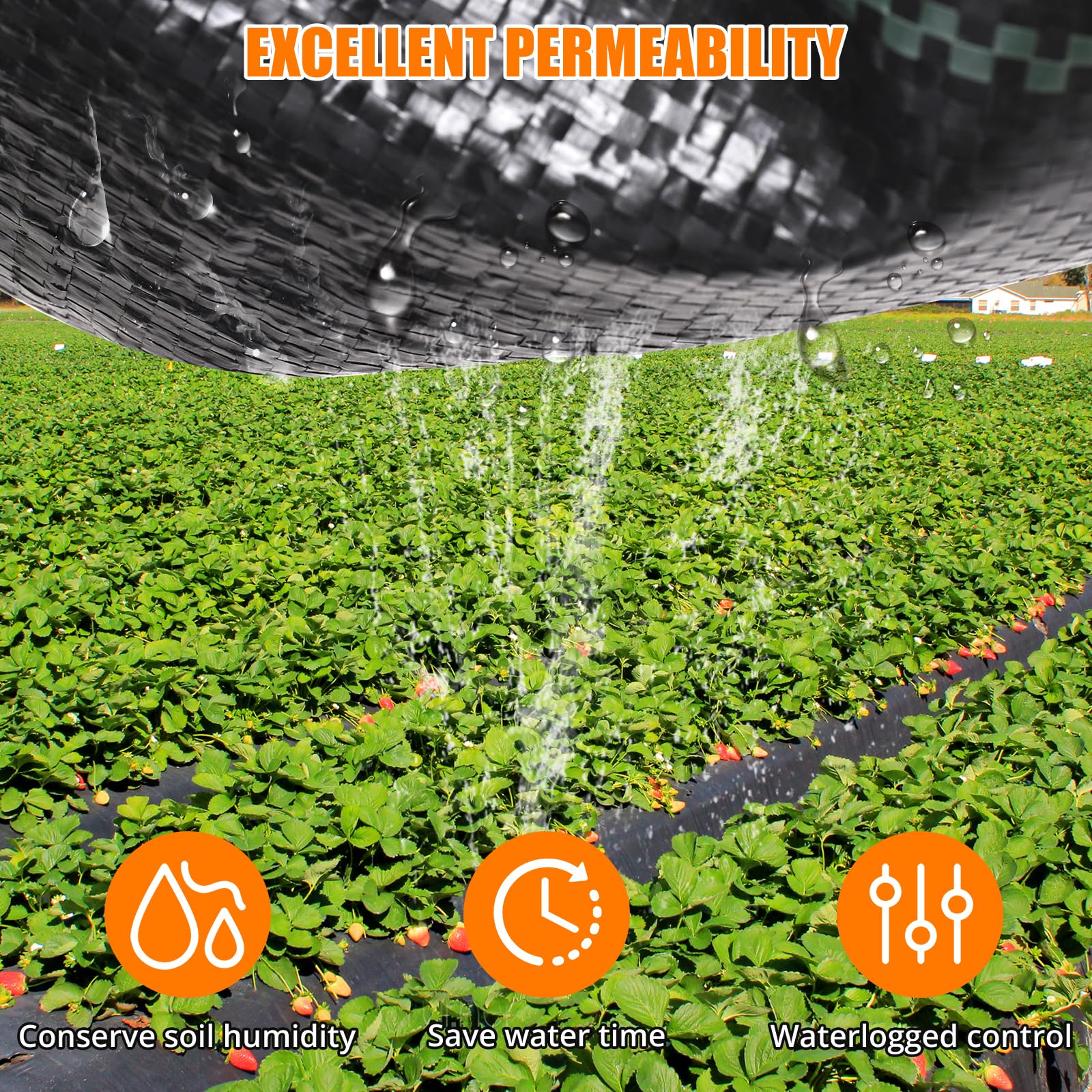 GARVEE 3.2OZ Heavy Duty Weed Barrier Landscape Fabric - 5 Pack 330FT Woven PP Weed Control Mat for Garden, Driveway & Landscaping | Durable Geotextile Ground Cover to Block Weeds | Perfect for Flower Beds, Vegetable Gardens & Pathway Protection