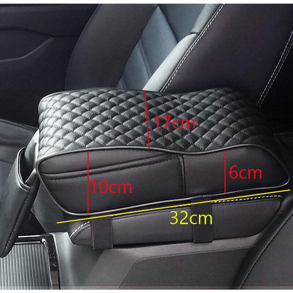 KDABJD Universal Car Armrest Box Mats - Memory Foam Vehicle Center Console Covers, Leather Car Interior Accessories for Comfort & Style | Perfect for Sedans, SUVs & Trucks