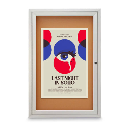 27x40 Inch Outdoor LED Lighted Enclosed Cork Bulletin Board with Lockable Door - Weatherproof Notice Board for Schools, Offices, and Community Centers