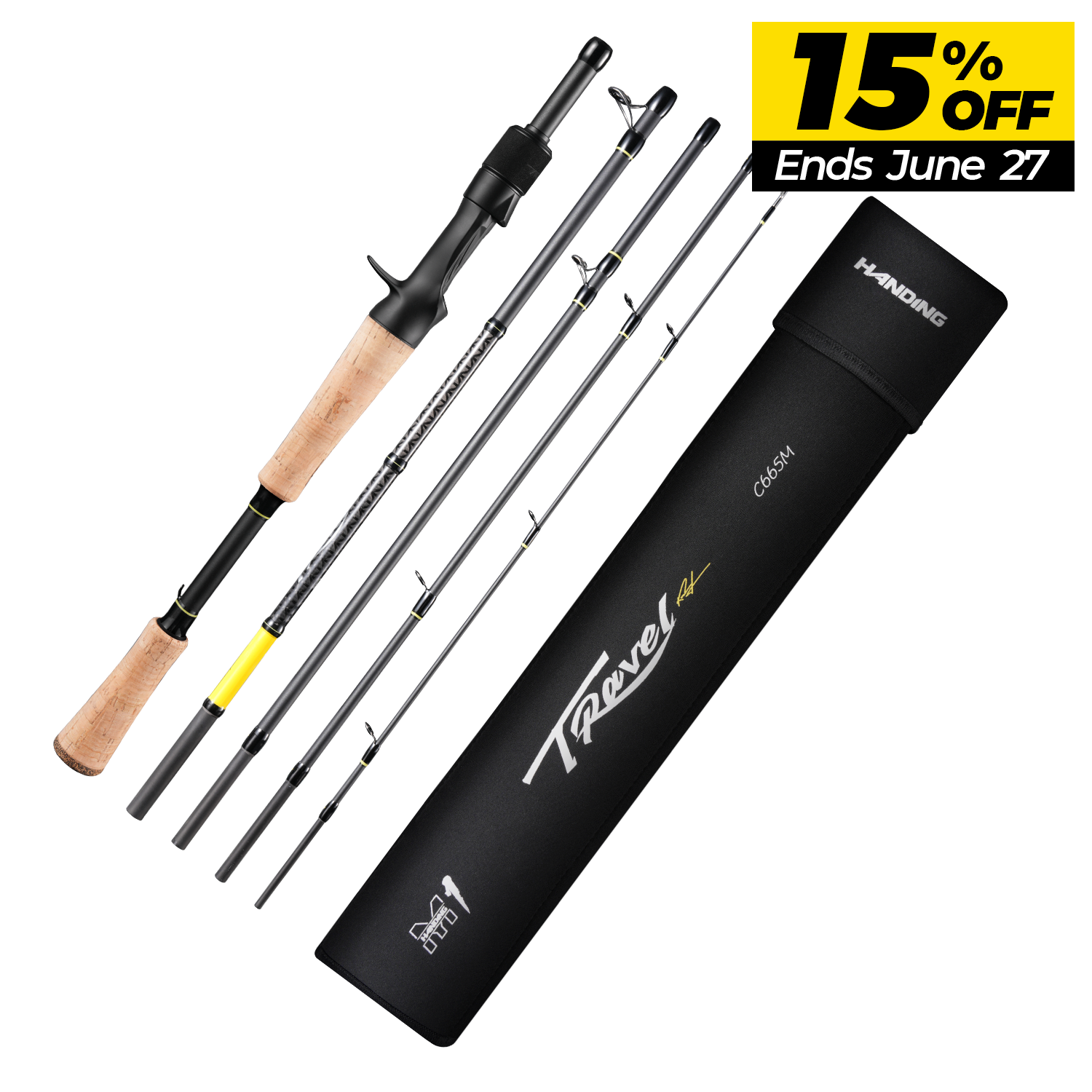 Premium M1 Travel Casting Rod - Lightweight Portable Fishing Pole for Bass, Trout & Saltwater - Compact Telescopic Design for Backpacking, Camping & On-the-Go Anglers