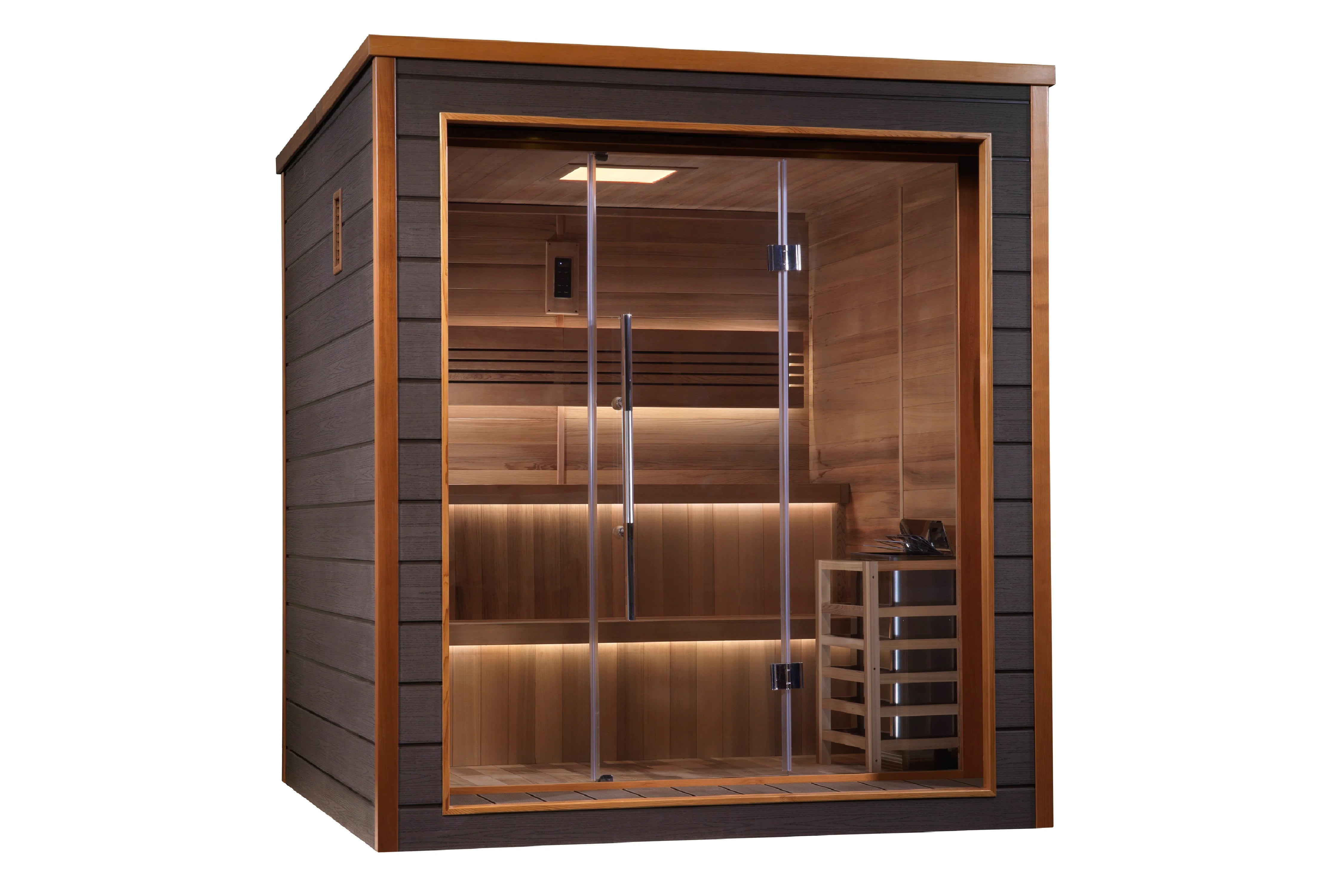 Golden Designs Bergen 6-Person Indoor Outdoor Traditional Sauna - Perfect for Home Spa, Backyard Relaxation & Wellness Therapy