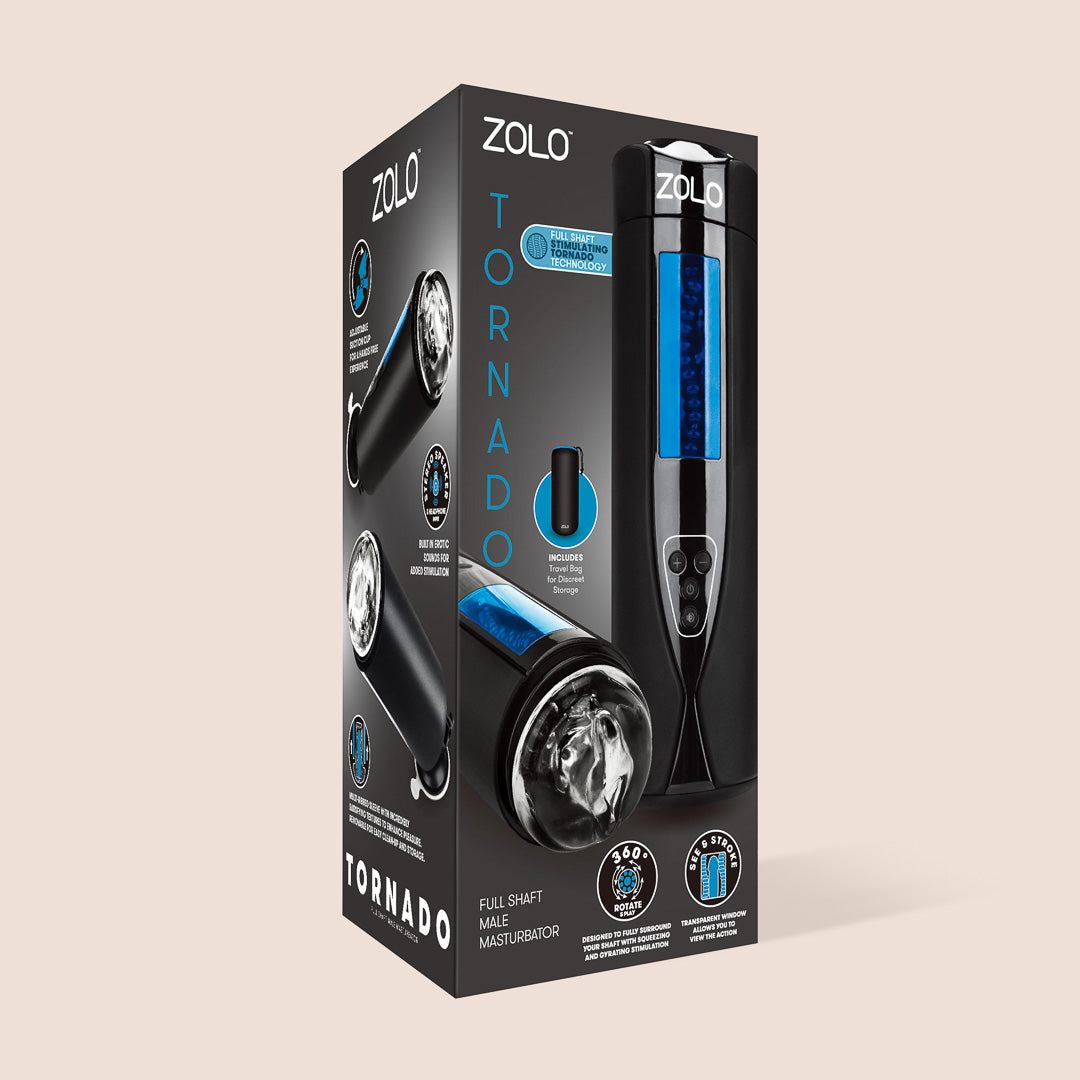 Zolo Tornado Rechargeable Male Masturbator with Stimulating Vortex Technology - Perfect for Discreet Solo Pleasure at Home or Travel