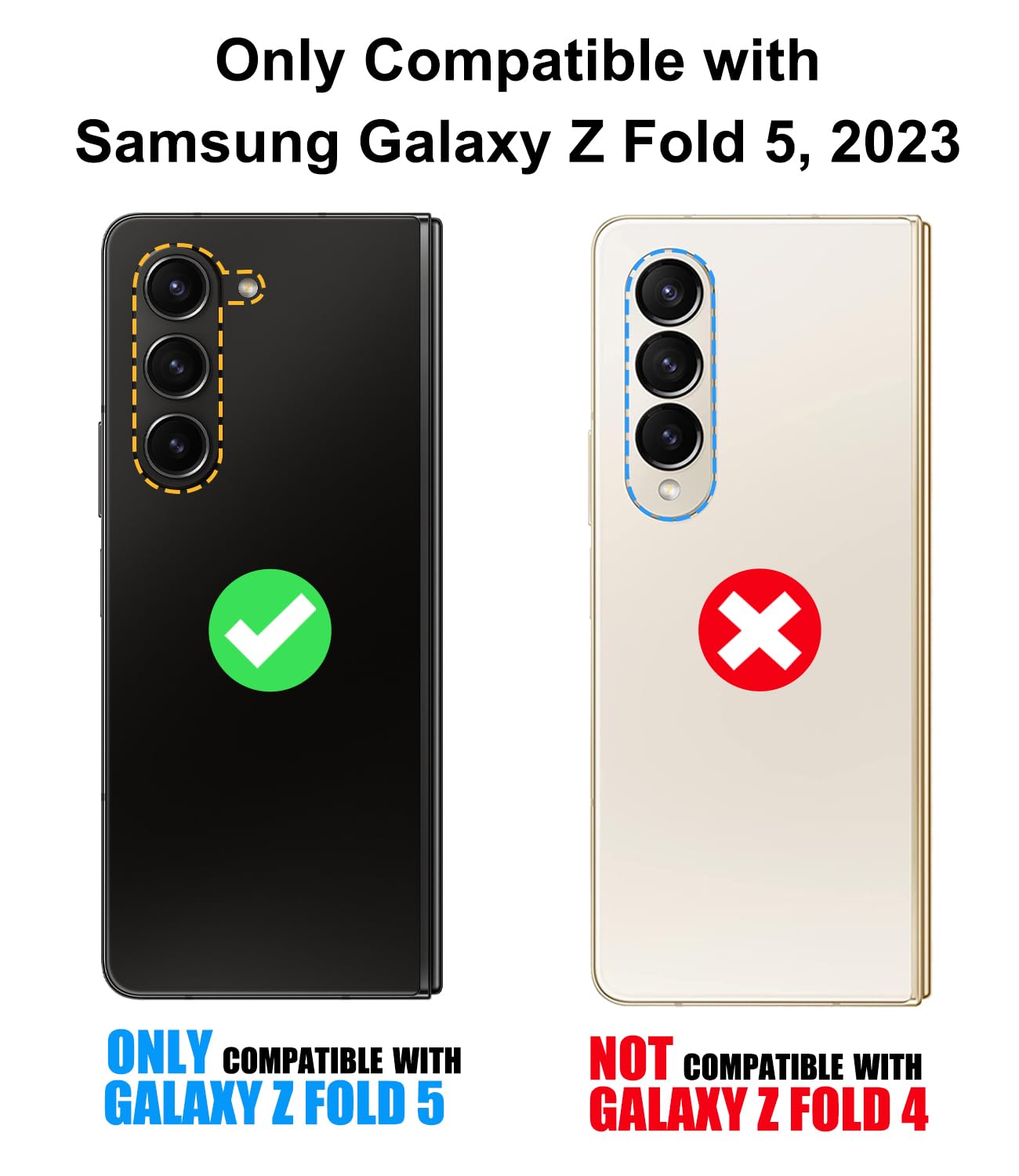 Samsung Galaxy Z Fold 5 Case with Screen Protector & Hinge Protection - Slim Fit Shockproof Lightweight Durable Hard PC Cover for Galaxy Z Fold 5 5G (2023) - Perfect for Work, Travel & Everyday Use - Black