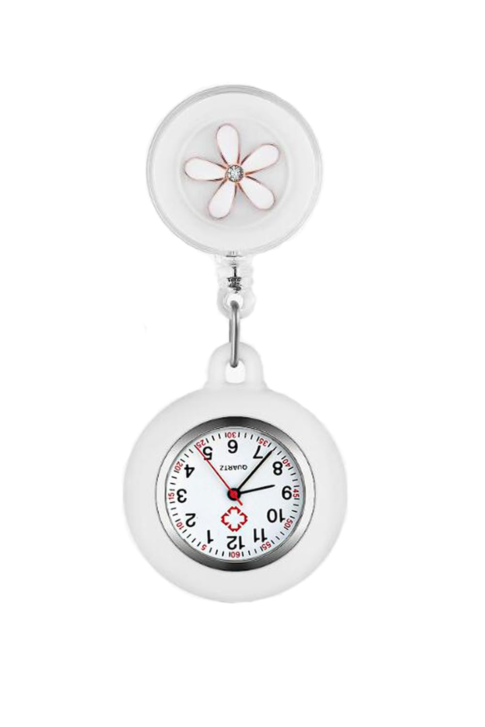 Retractable Nurse Lapel Watch Clip - Waterproof Quartz Watch with Second Hand for Medical Professionals | Ideal for Doctors, Nurses & Healthcare Workers in Hospitals & Clinics