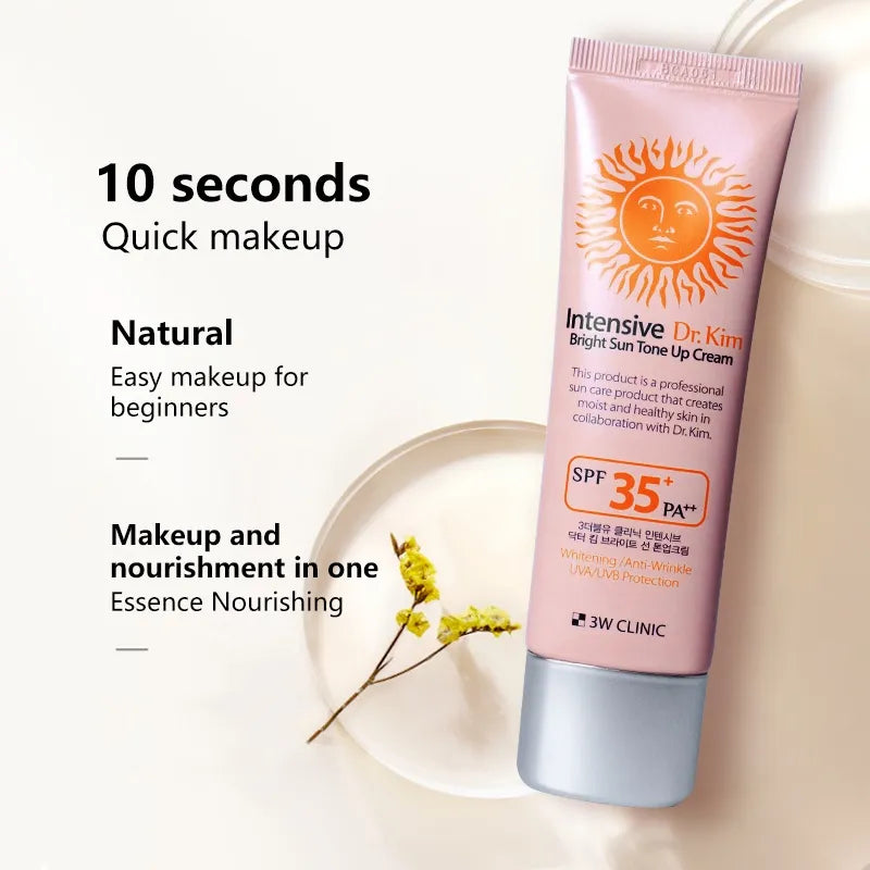 Dr.Kim Bright Sun Tone Up Cream SPF35+ PA++ 50g - 3W Clinic Intensive Whitening & Sun Protection for Radiant Skin | Perfect for Daily UV Defense & Brightening Skincare Routine