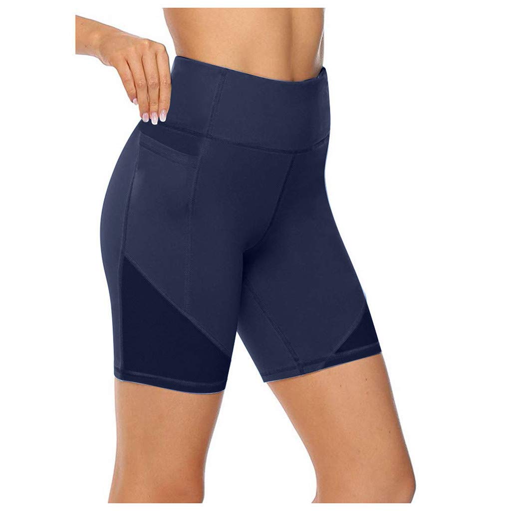 ACBAC Women's Quick-Dry Running Shorts with Side Pockets - High Waist Compression Workout & Yoga Shorts for Women - Perfect for Gym, Jogging, and Outdoor Sports