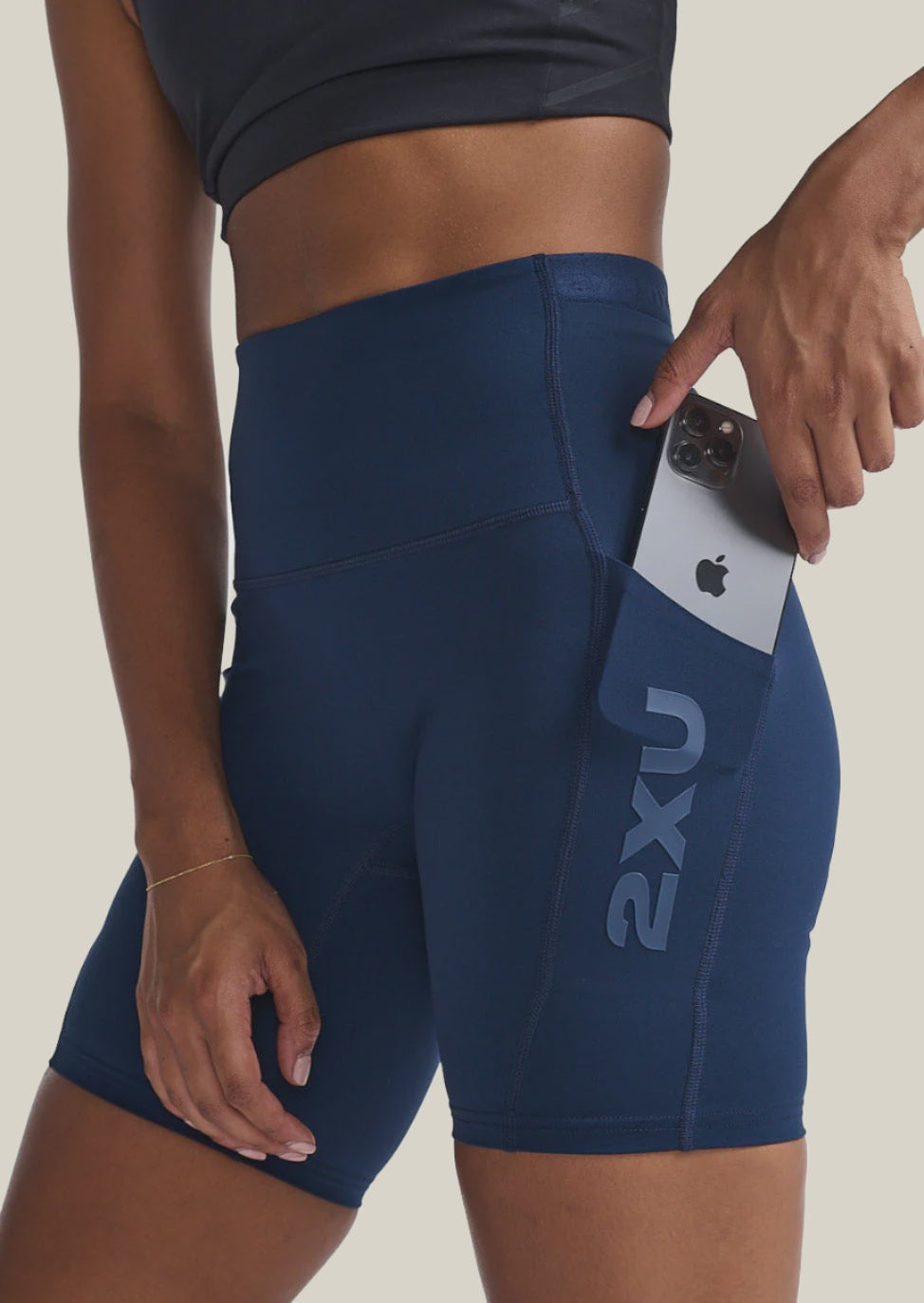 Form Stash High Rise Bike Shorts for Women - Midnight Black - Perfect for Cycling, Yoga & Workouts