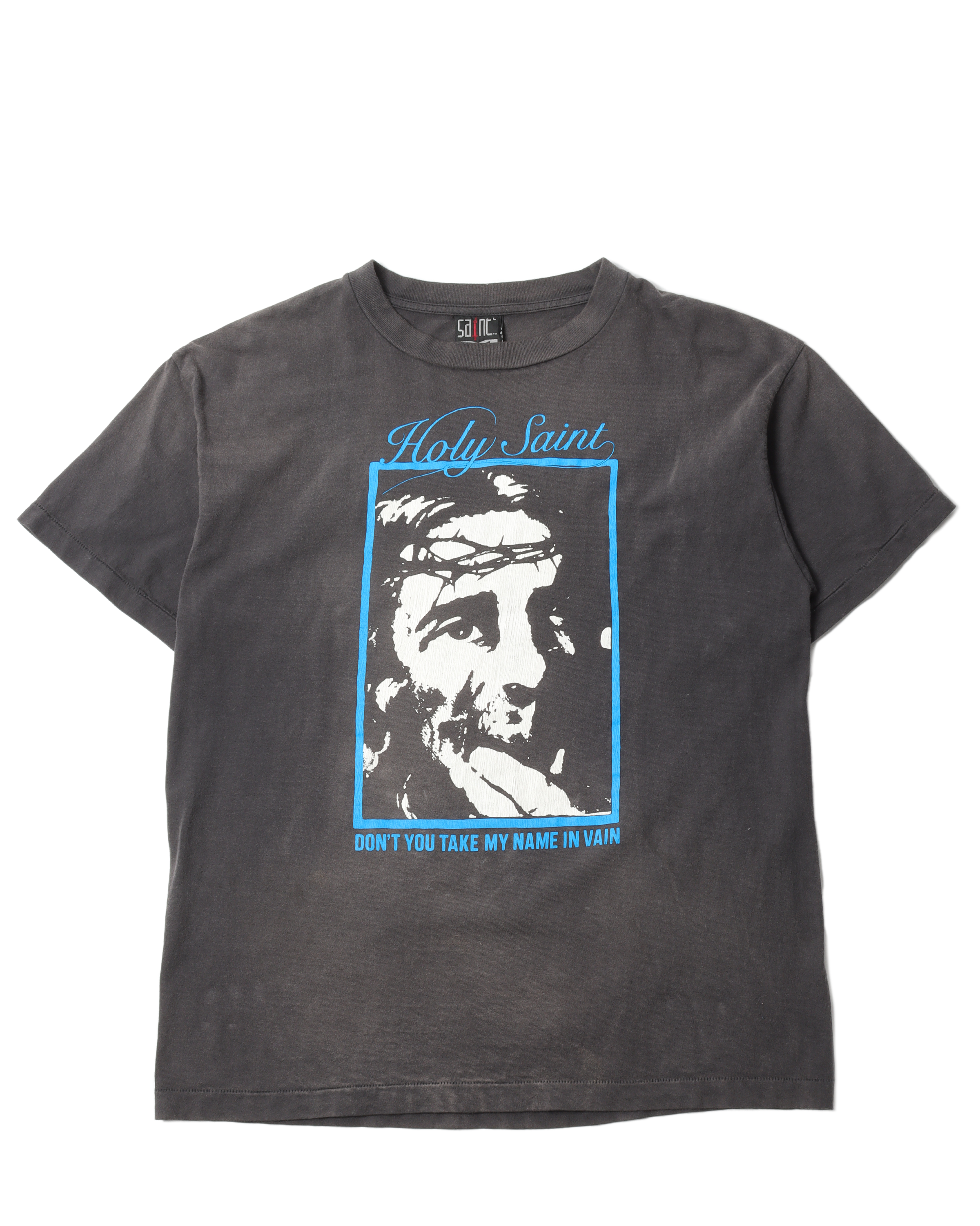 Holy Saint Vintage Washed Cotton T-Shirt for Men - Soft & Comfortable Casual Wear for Everyday Outfits