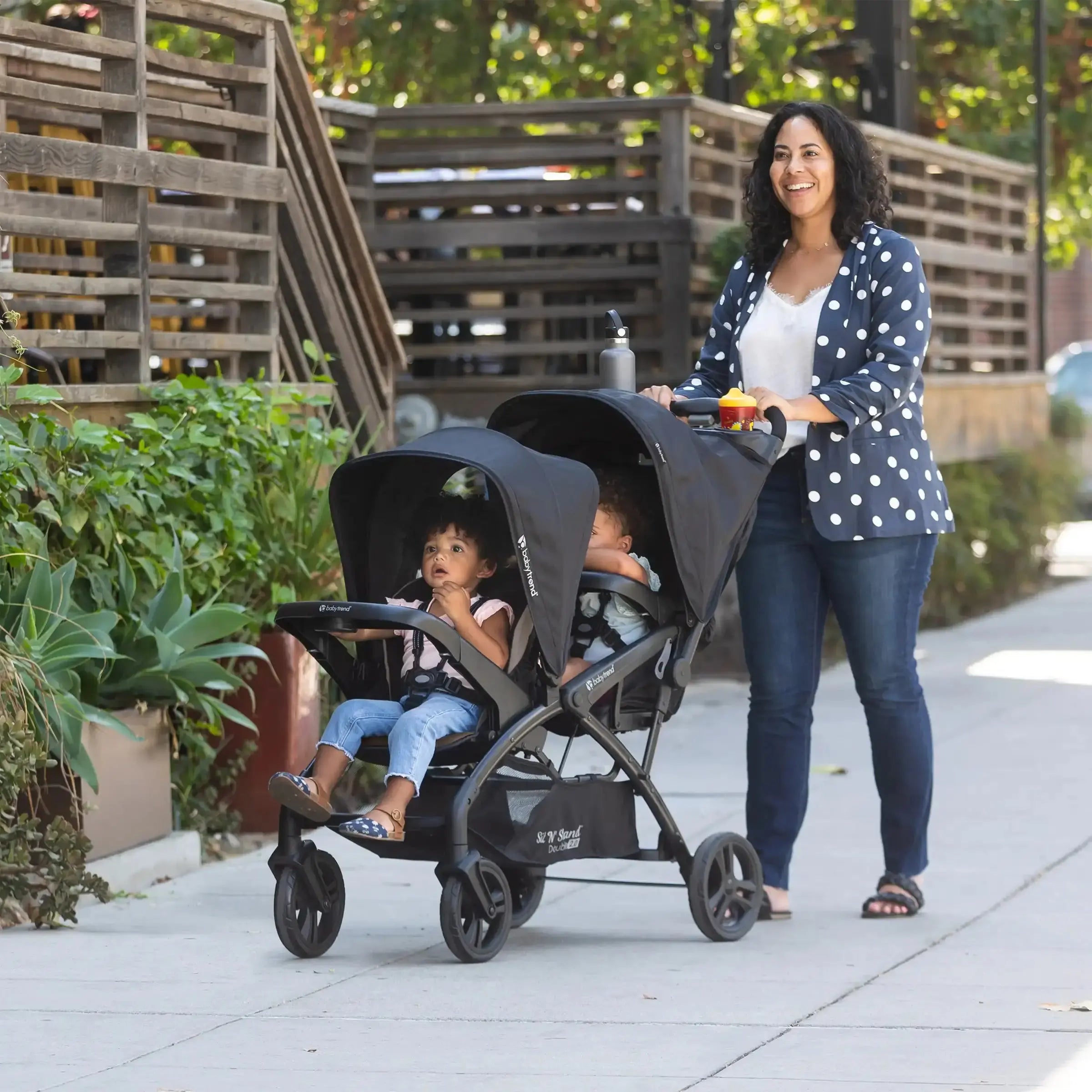 Sit N' Stand® Double 2.0 Stroller - Lightweight Tandem Baby Stroller with Adjustable Seat, Desert Tan (Walmart Exclusive) - Perfect for Twins, Siblings & Everyday Use at Parks, Malls & Travel