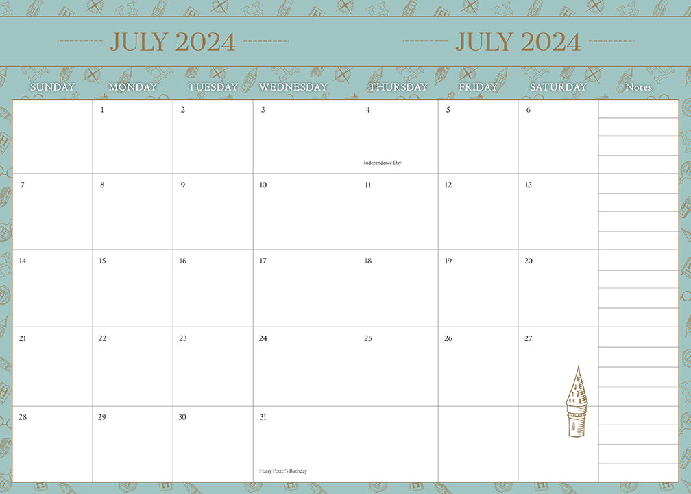 Harry Potter 2024-2025 Academic Year Planner - Weekly & Monthly Organizer for Students, Teachers, and Fans - Perfect for School, College, and Magic Themed Planning