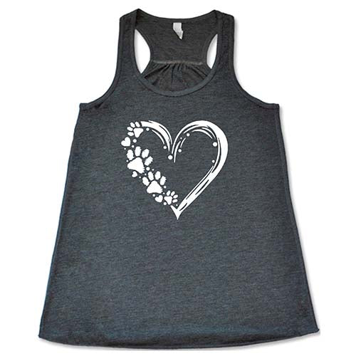 Paw Print Heart T-Shirt - Cute Animal Lover Graphic Tee for Casual Wear & Gifts
