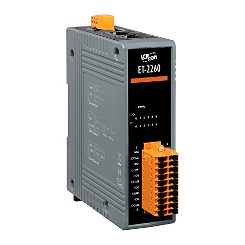 ICP-ET-2260 Ethernet I/O Module - 2 Port Ethernet, 6-Channel Relay Output & 6 Digital Inputs for Industrial Automation & Smart Home Control
