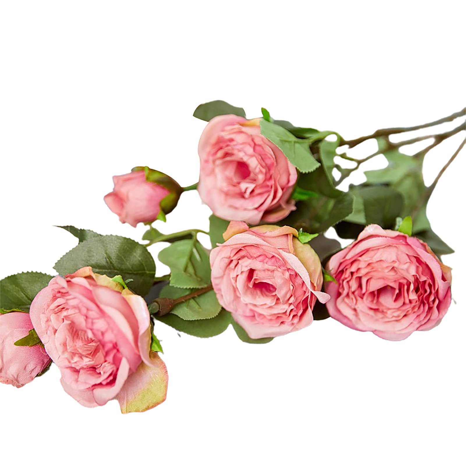 NUZYZ 6 Heads Artificial Fake Rose Flowers - Realistic No Watering Vivid Decorative Roses for Party, Wedding, Birthday, Home & Office Decor