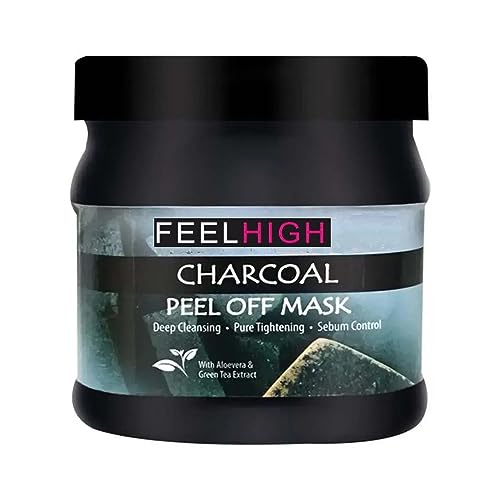 Feelhigh Charcoal Peel Off Mask - Deep Cleansing & Detoxifying Facial Treatment for Blackhead Removal & Glowing Skin | Perfect for Acne-Prone & Oily Skin Care Routine