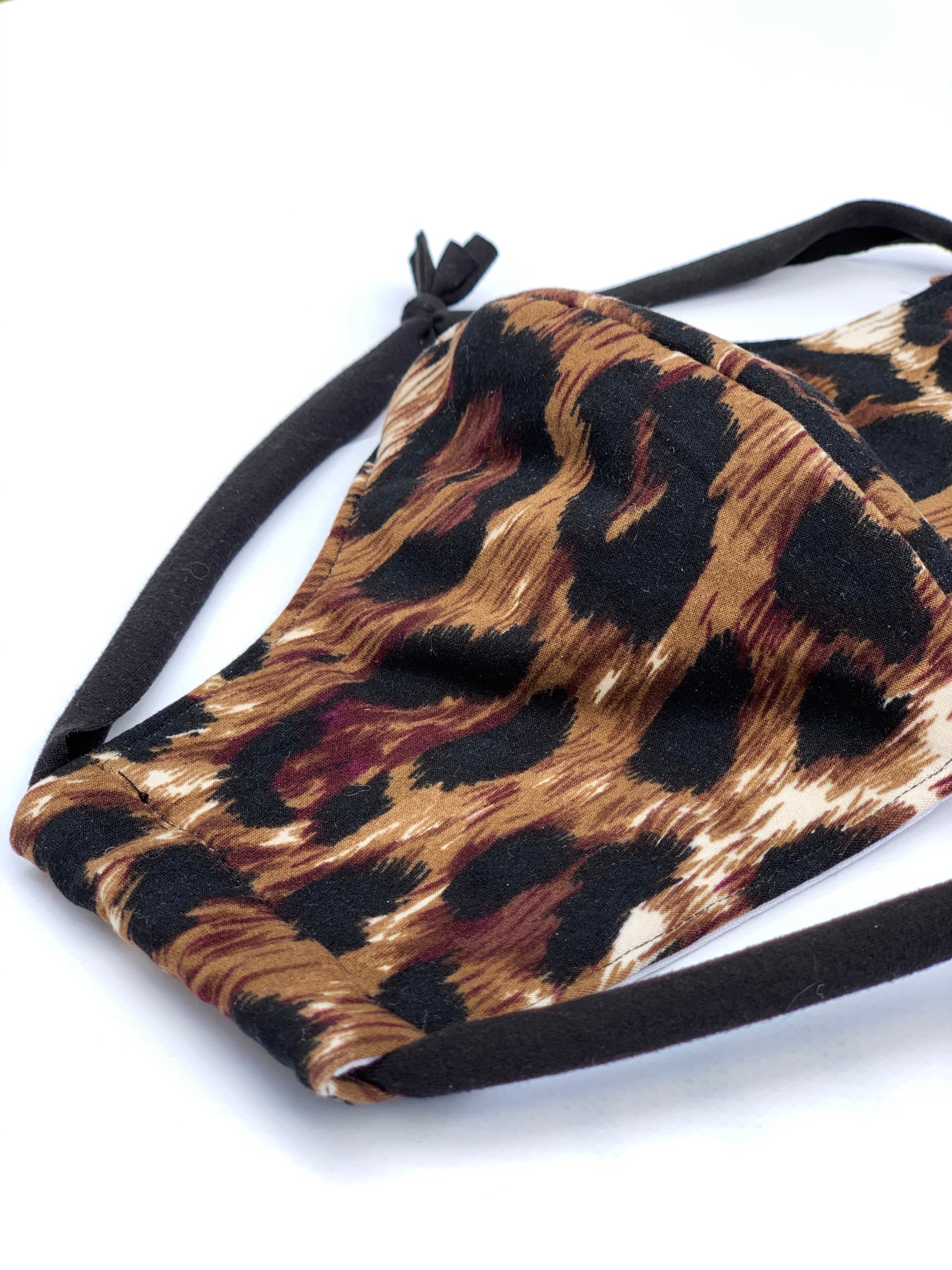 Burgundy Leopard Print Face Mask - Reusable & Breathable for Women & Men - Perfect for Daily Use, Travel, and Outdoor Activities