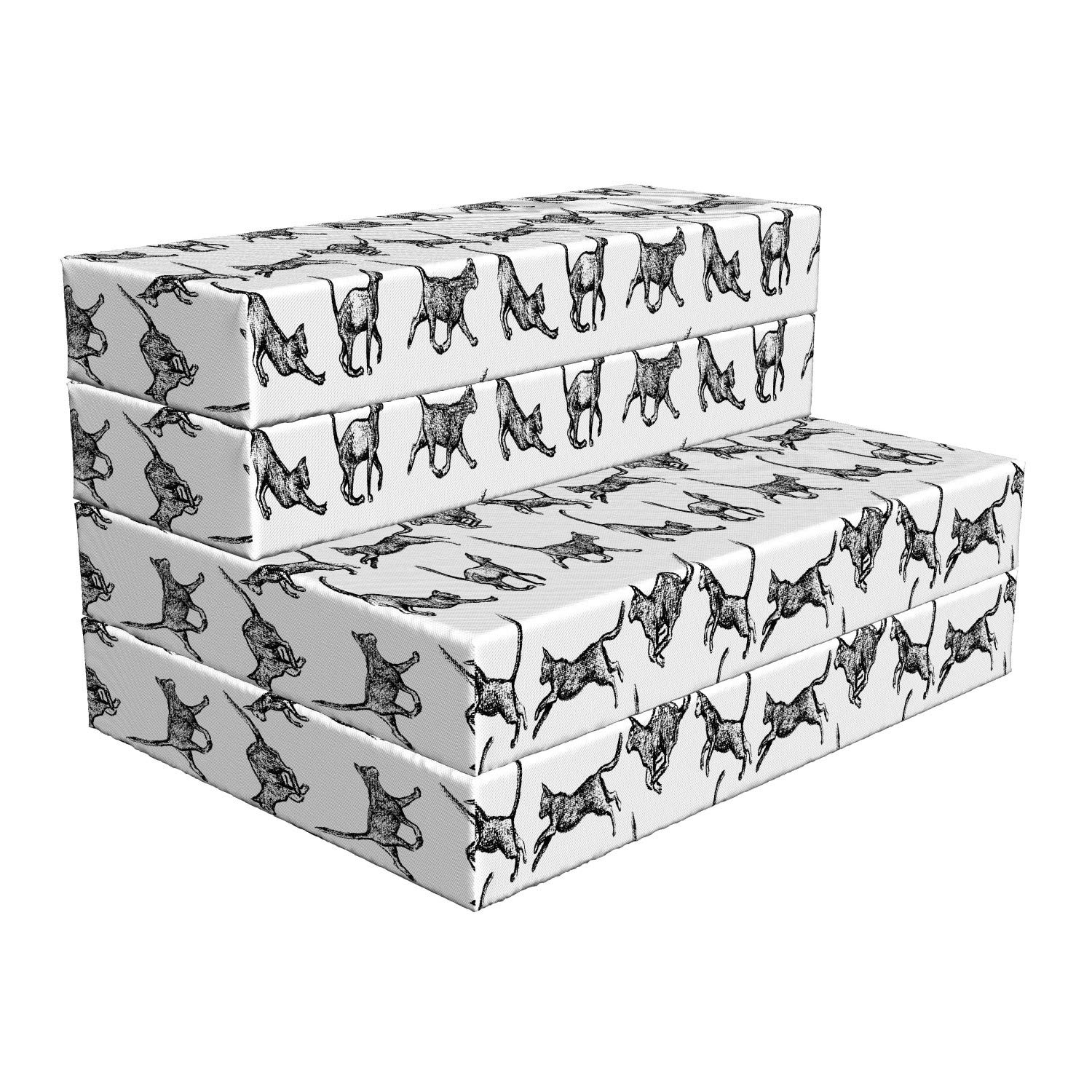 Ambesonne Charcoal Foldable Mattress for Cats - Playful Pet Lover Design, 74.8