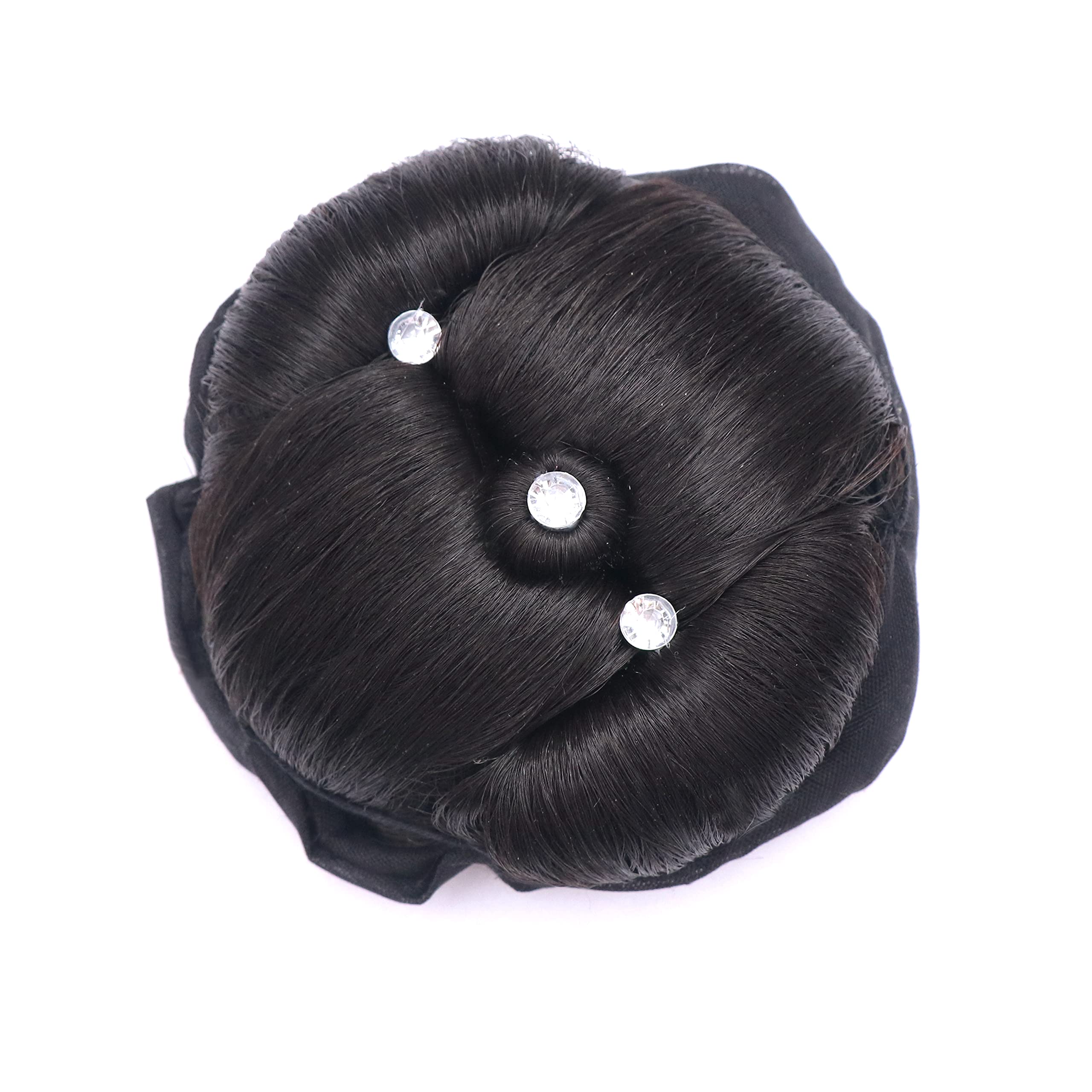 Shivarth Simple Hair Juda Artificial Hair Extension Ponytail Bun - Messy Bun for Women & Girls (Black Juda 3) - Perfect for Parties, Weddings & Everyday Styling
