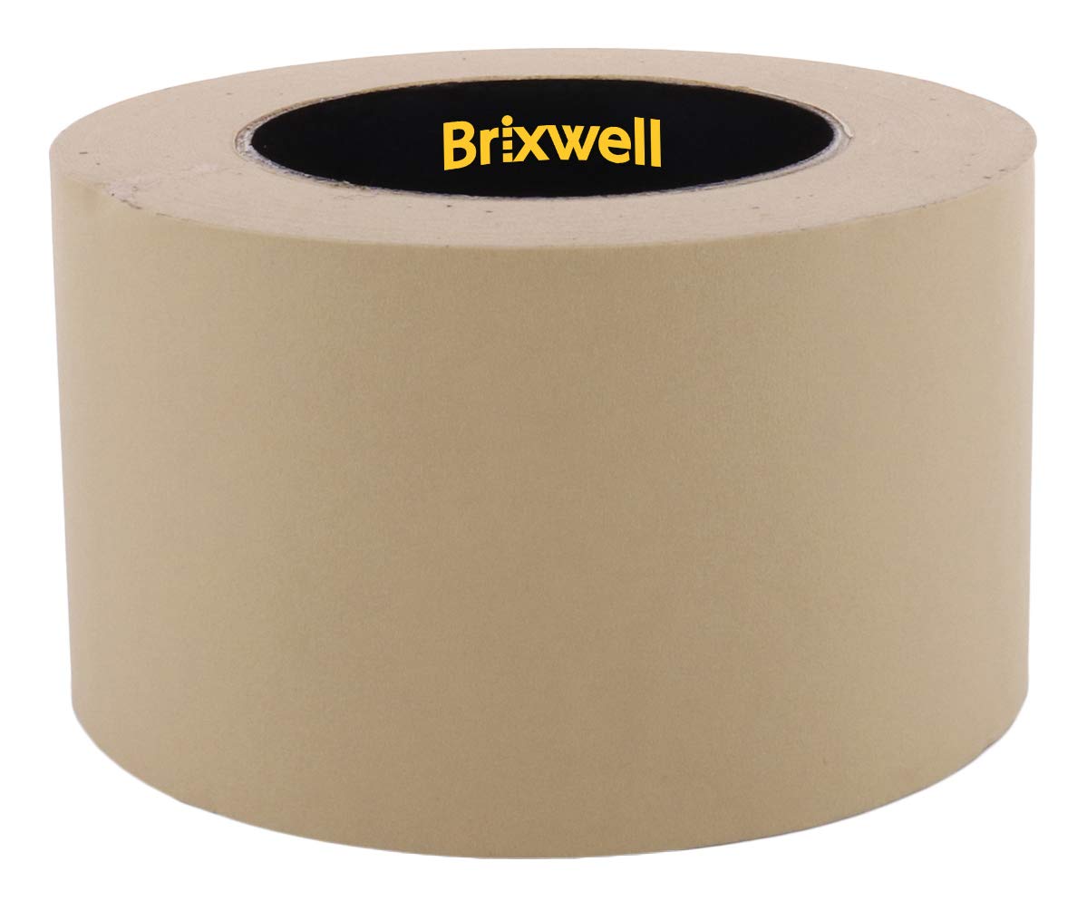 Brixwell 48 Rolls Pro Grade General Purpose Masking Tan Tape 3 Inch x 60 Yard - Made in USA - Ideal for Painting, Crafting, DIY Projects and Home Repairs