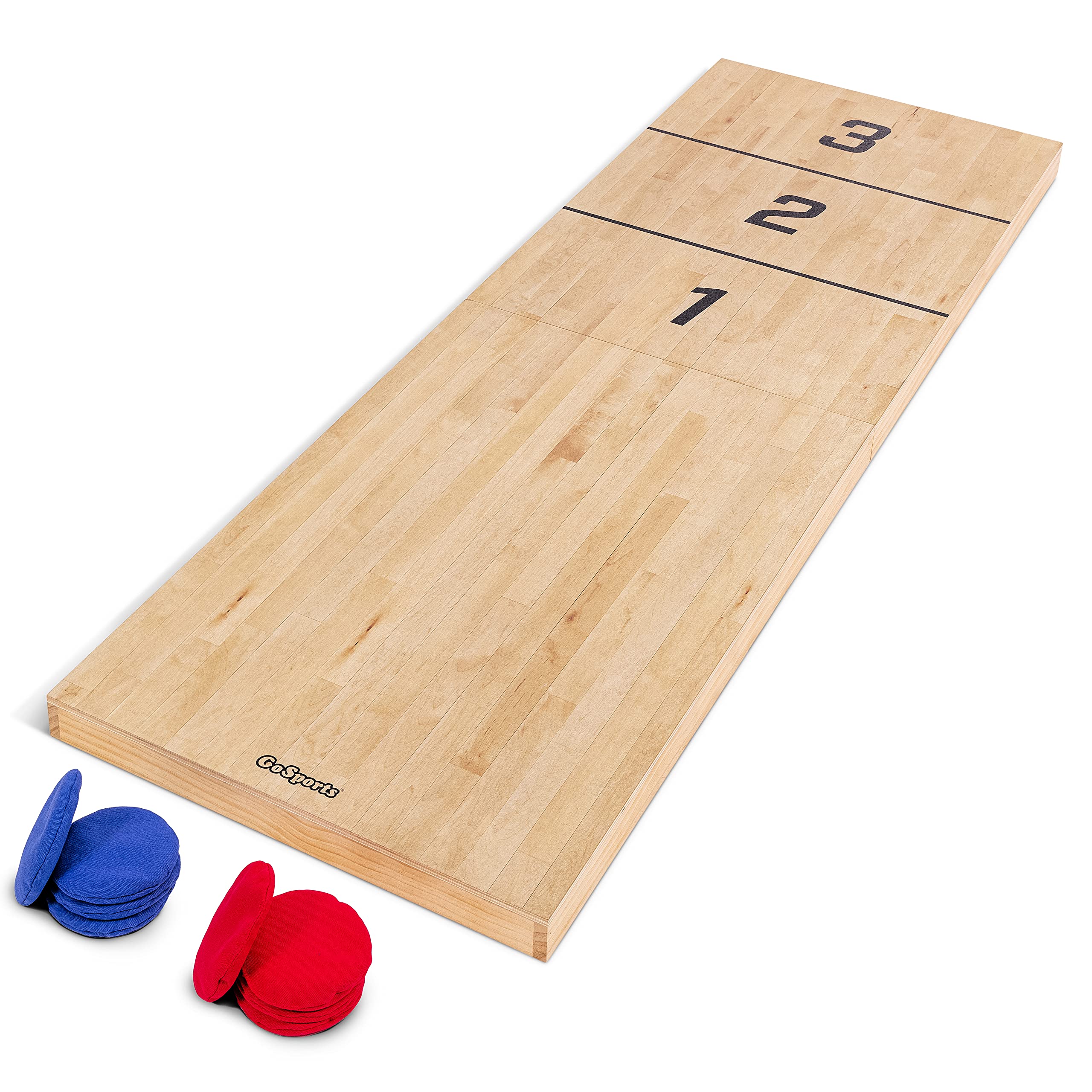 GoSports Tossski Shuffleboard Cornhole Game Set - Portable 6ft x 2ft Wooden Board with 8 Bean Bags for Backyard, Tailgating, Parties & Outdoor Family Fun