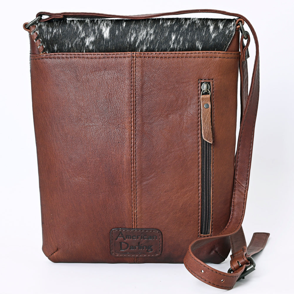 American Darling Chaps Bag - Hand Tooled Genuine Leather Women's Western Purse with Hair On Hide for Cowgirl Style, Rodeo Events & Country Fashion Accessories