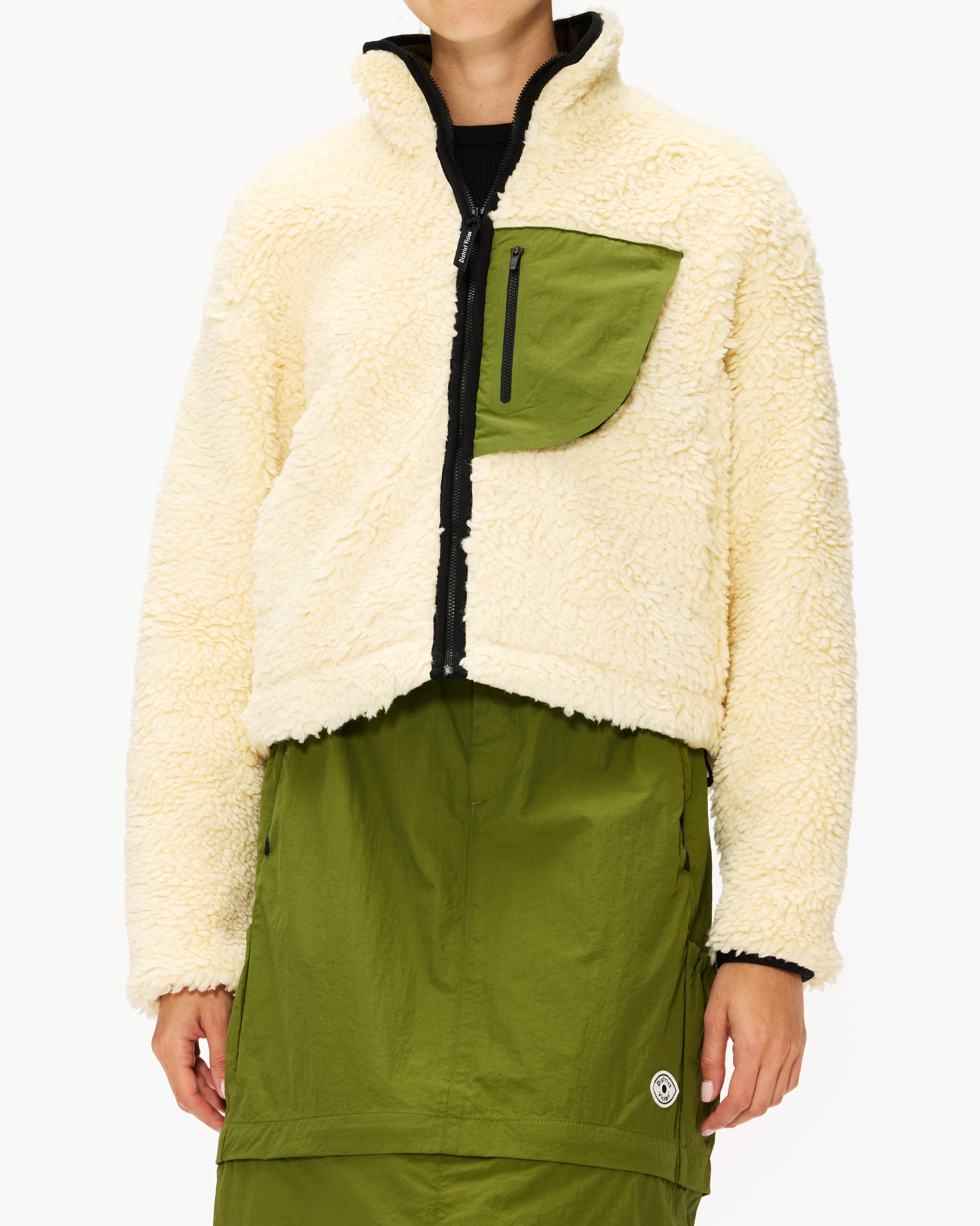 District Vision Cropped High Pile Wool Fleece Jacket - Warm Winter Outerwear for Women | Perfect for Hiking, Skiing & Outdoor Adventures