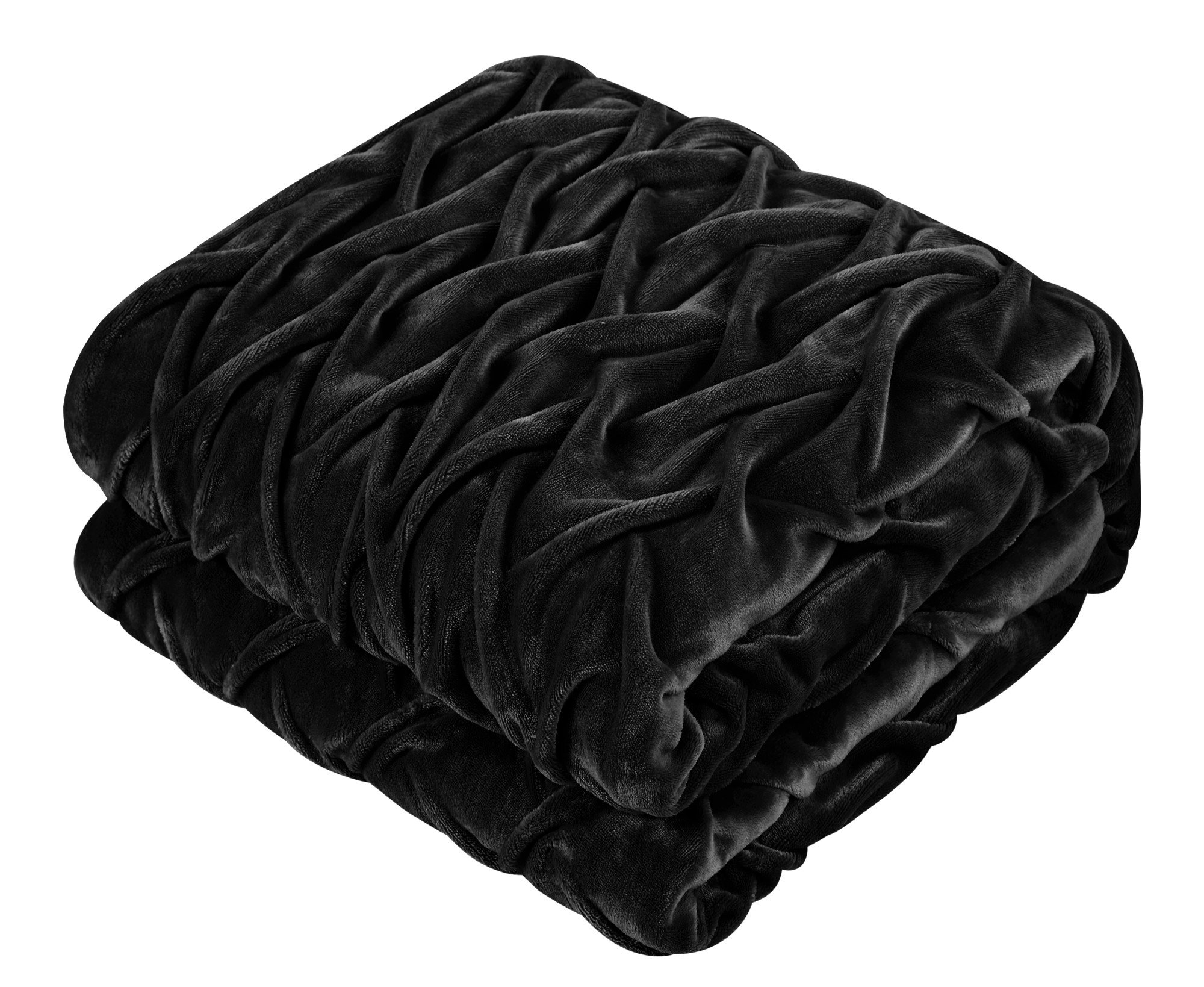 Luxury Naama Comforter Set - Ultra Soft Micro Mink & Sherpa Lined Bedding with Criss Cross Design & Decorative Pillow Shams - King Size Black - Perfect for Master Bedroom, Guest Room & Cozy Winter Nights
