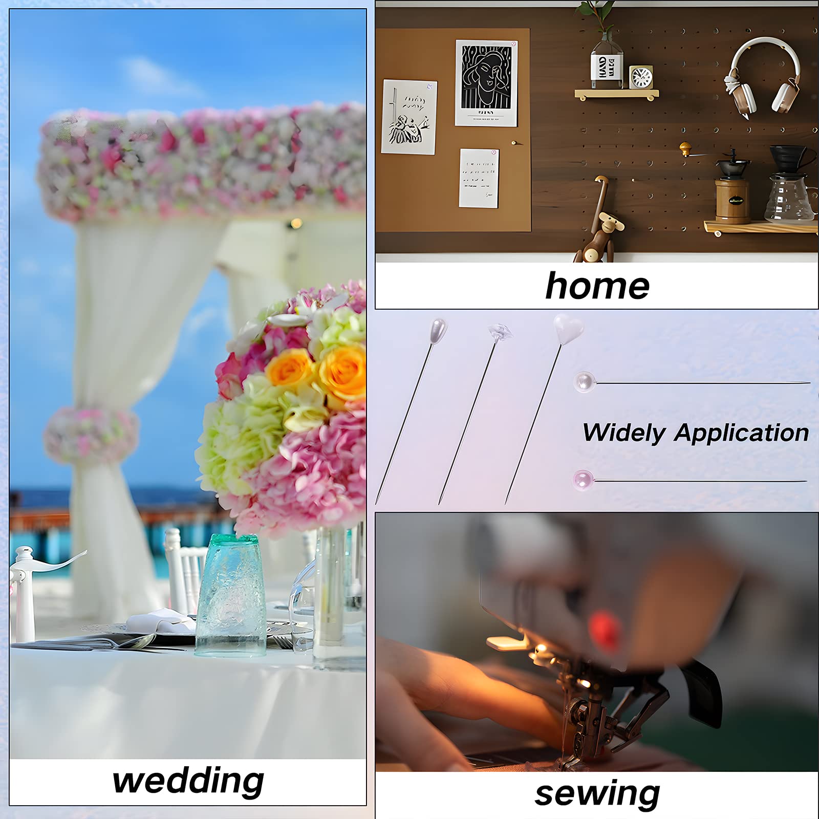 VAPKER 240Pcs Pearl Flower Pins for Wedding DIY Crafts & Jewelry Making - Floral Decorations