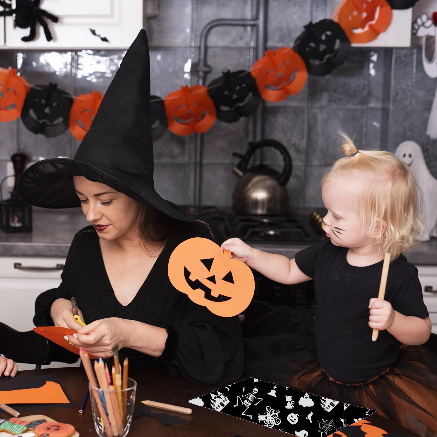 JUTTIRA Halloween Tissue Paper - Black & White Decorative Paper for Party Decorations, Gift Wrapping, and DIY Crafts | Perfect for Halloween, Home, and Office Decor