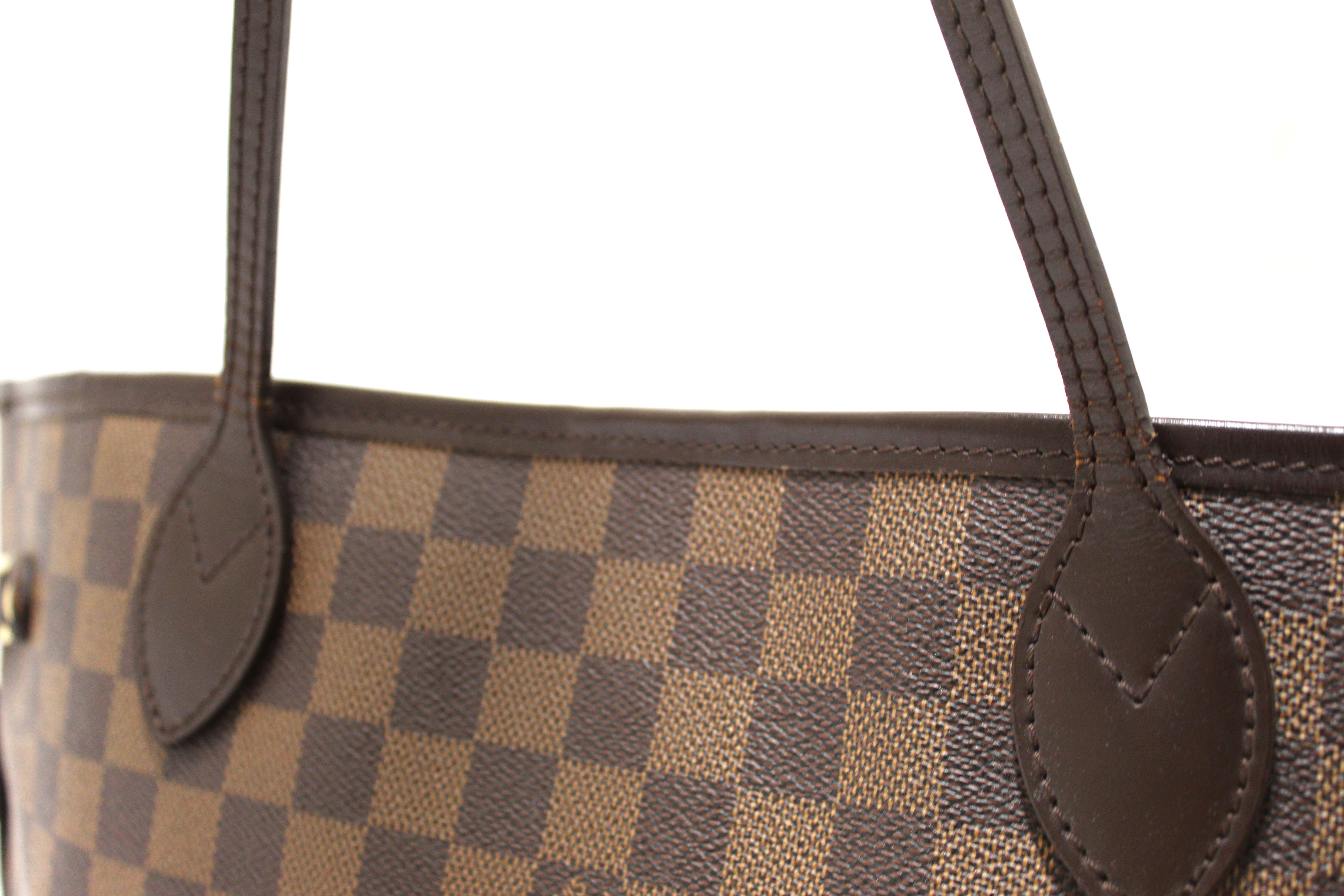 Authentic Louis Vuitton Damier Ebene Canvas Neverfull MM Tote Bag - Luxury Designer Shoulder Bag for Women, Perfect for Work, Travel & Everyday Use